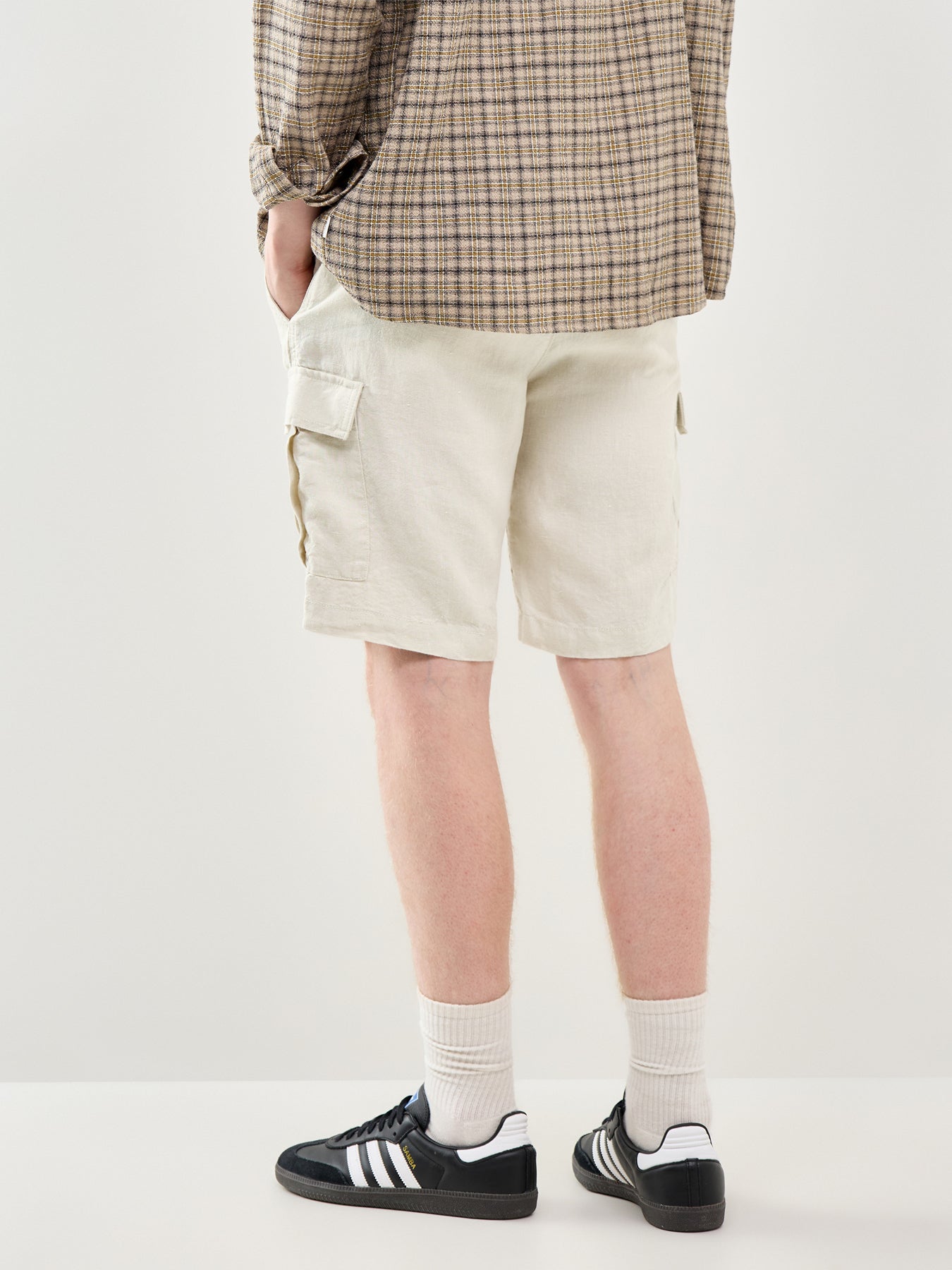 Linen Cargo Shorts Beige