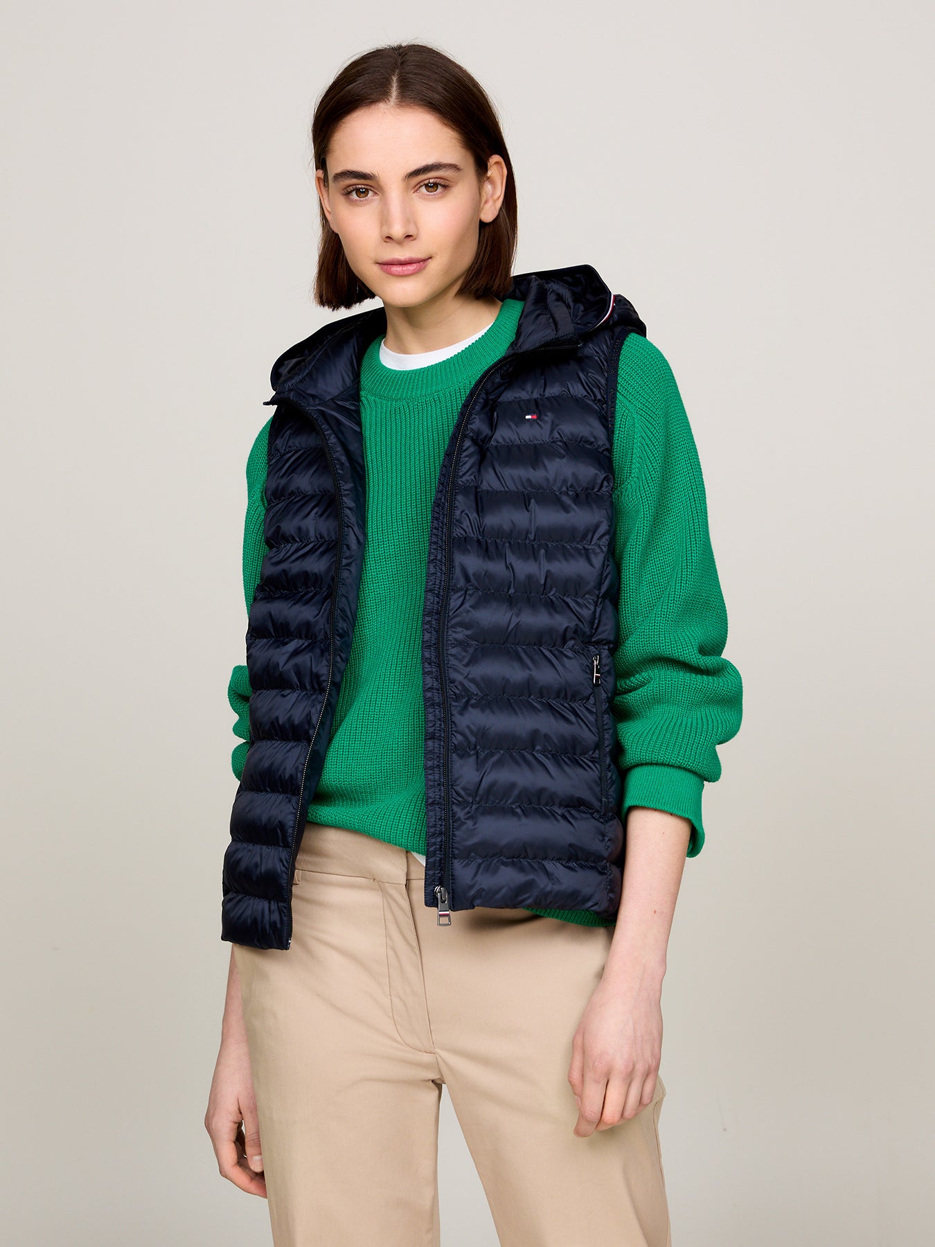 Quilted Down Vest Blue