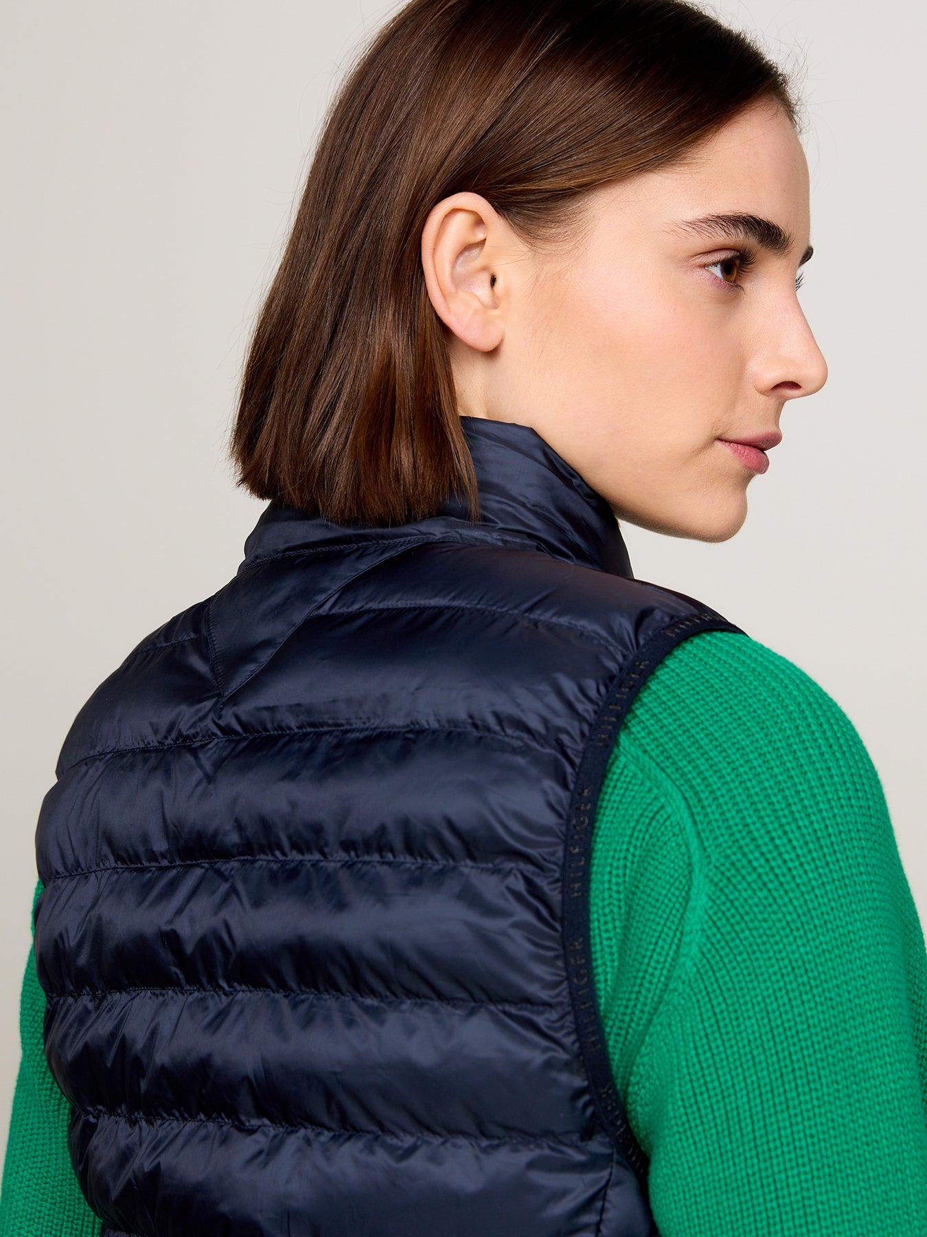 Quilted Down Vest Blue
