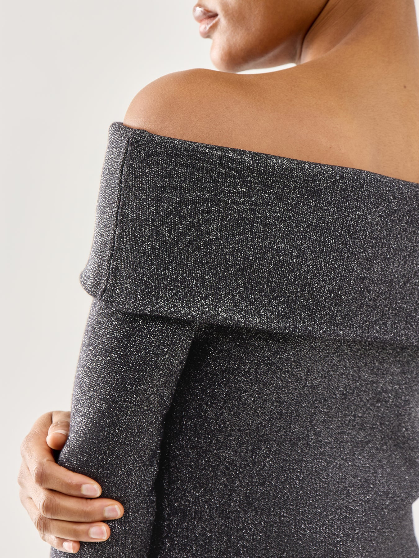 Adalina Knitted Off Shoulder Midi Dress