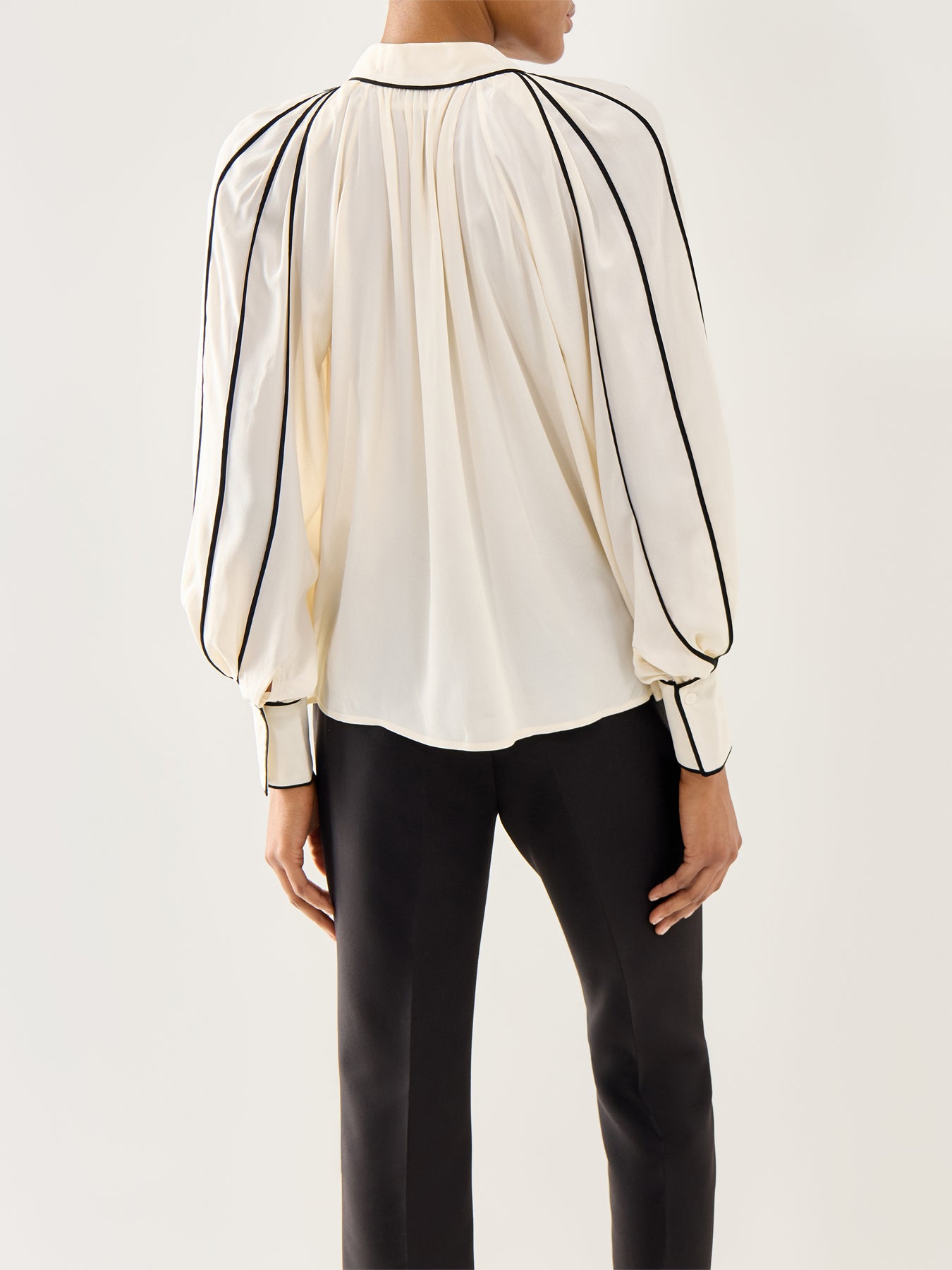 Bea Contrast Edge Chiffon Blouse