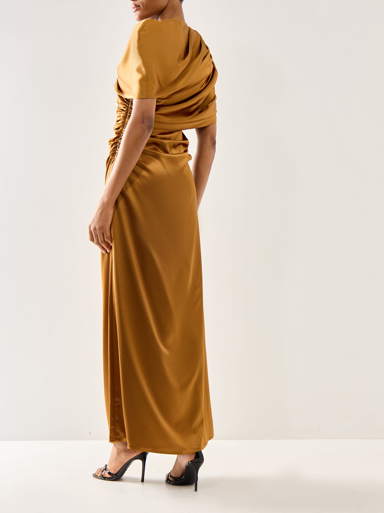Cassia Draped Fitted Maxi Dress