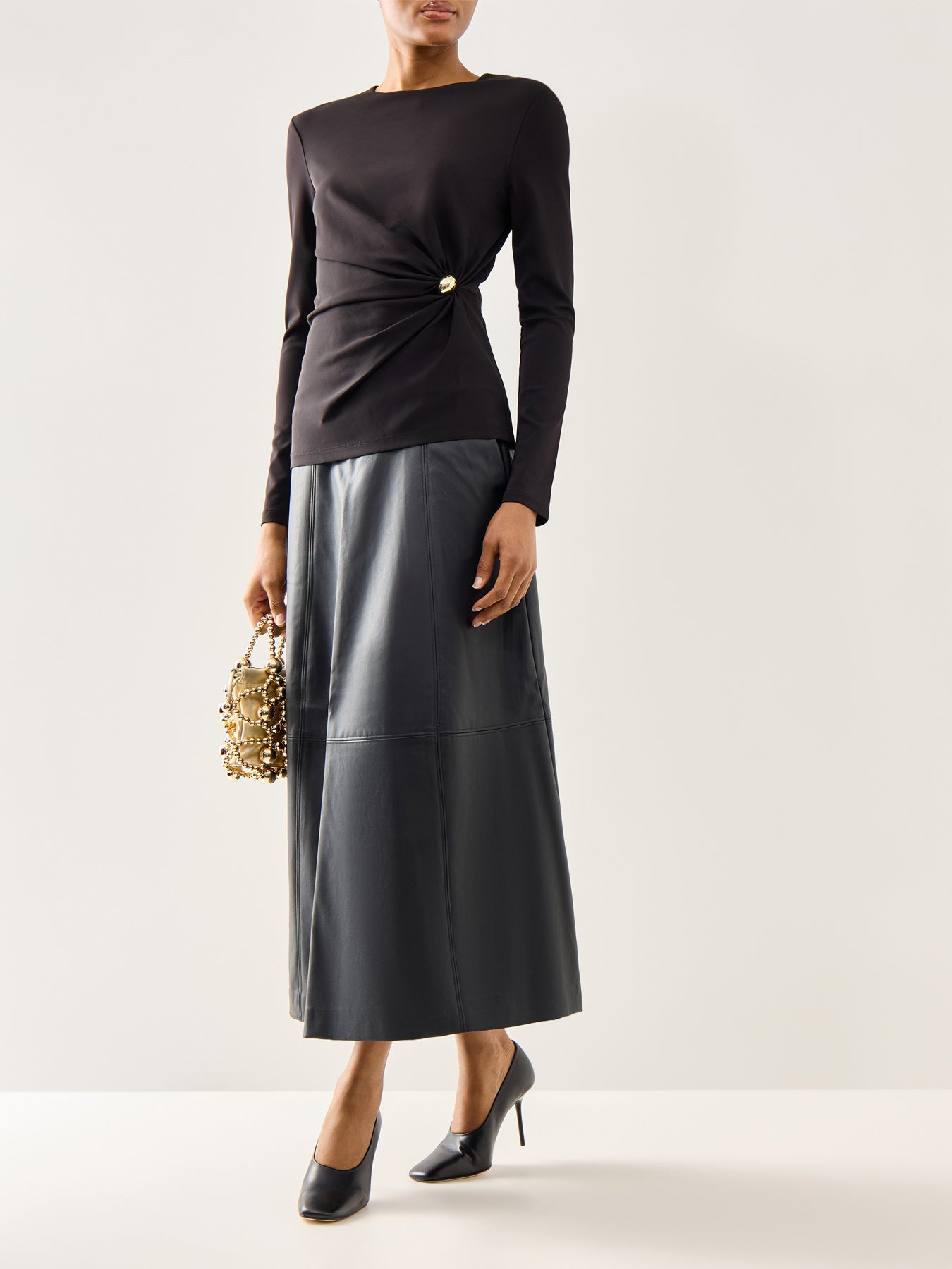 Mailey Jersey Brooch Long Sleeve Top