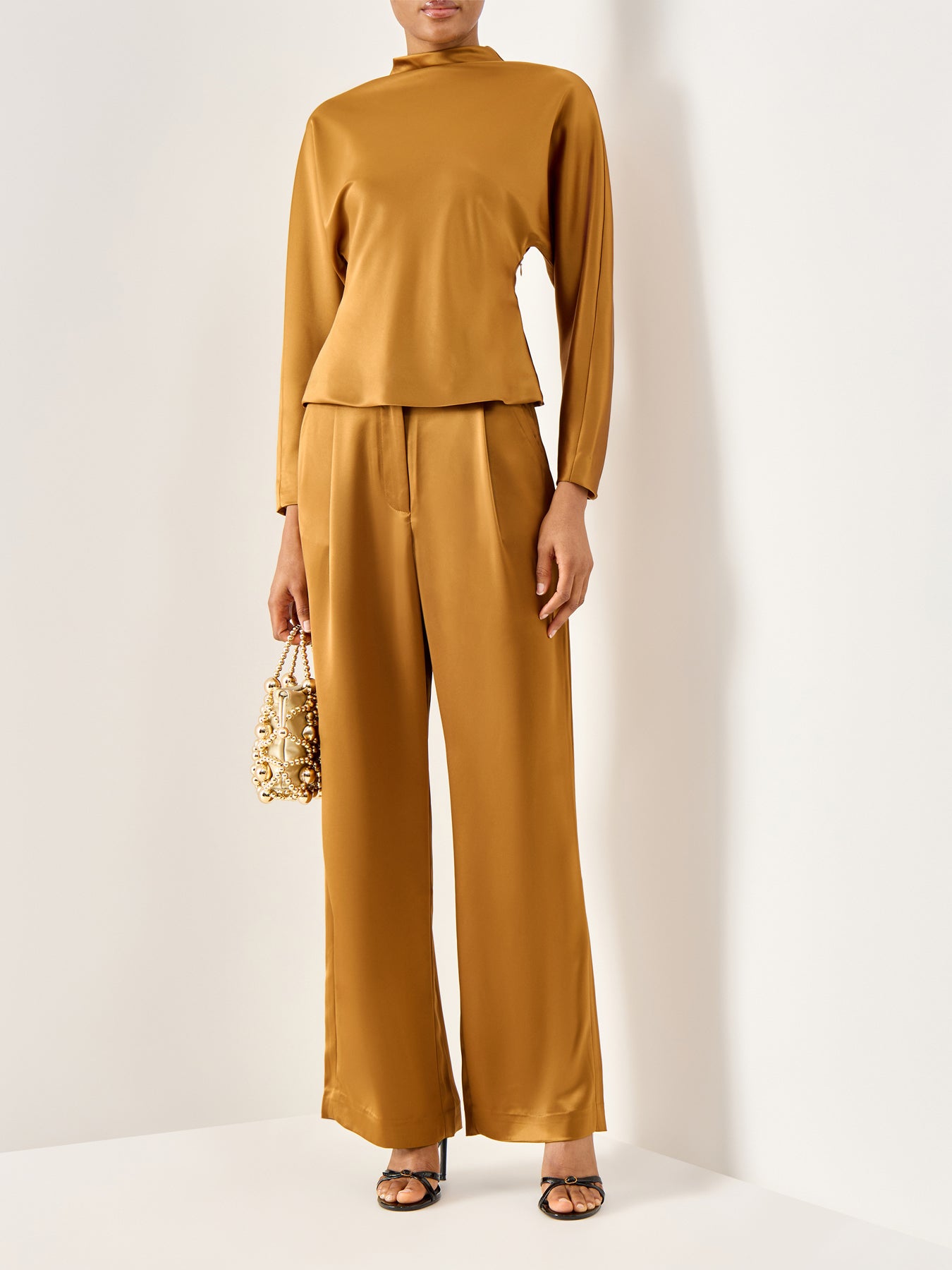 Sarah Elastic Waist Satin Pants