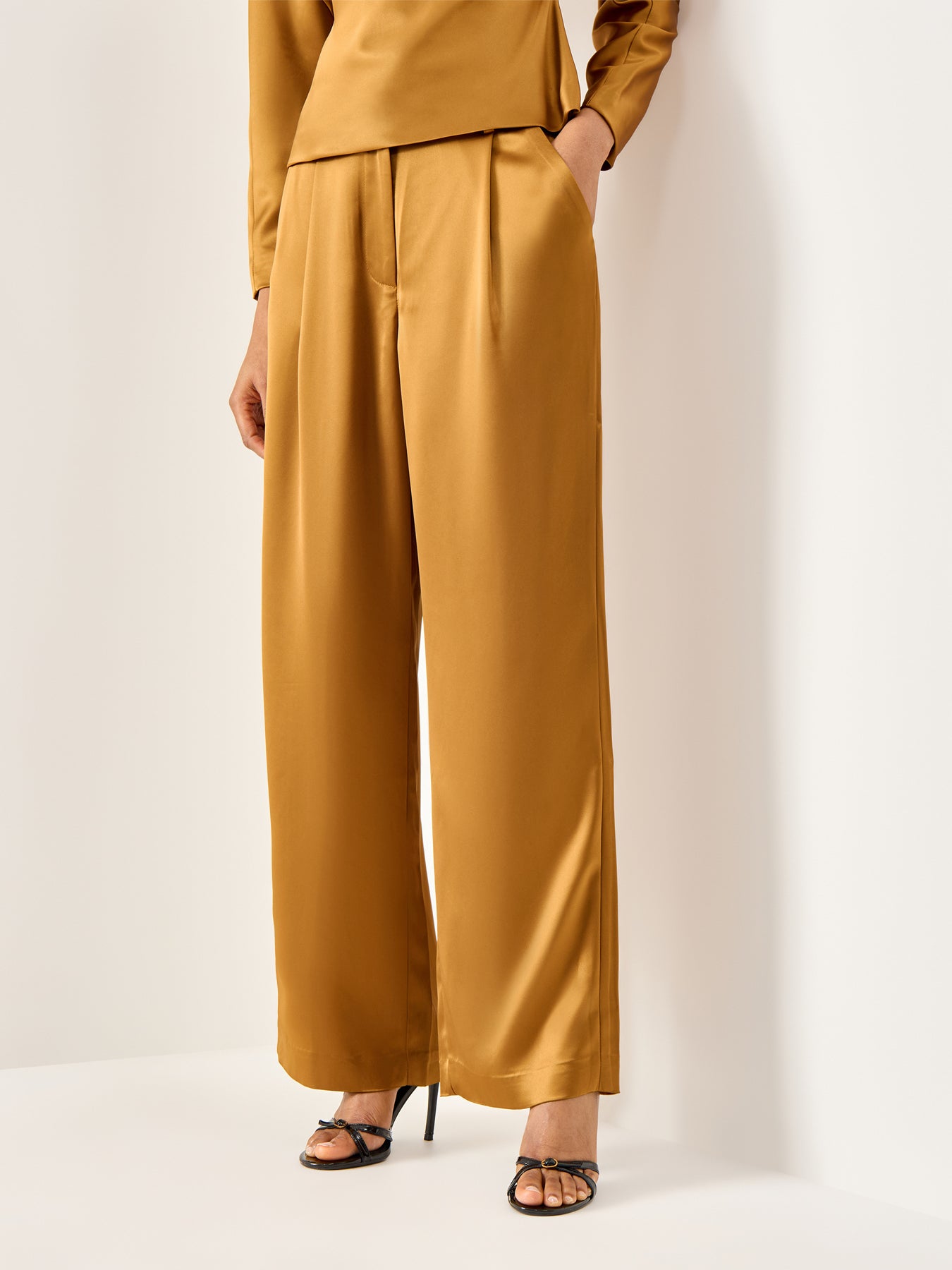 Sarah Elastic Waist Satin Pants