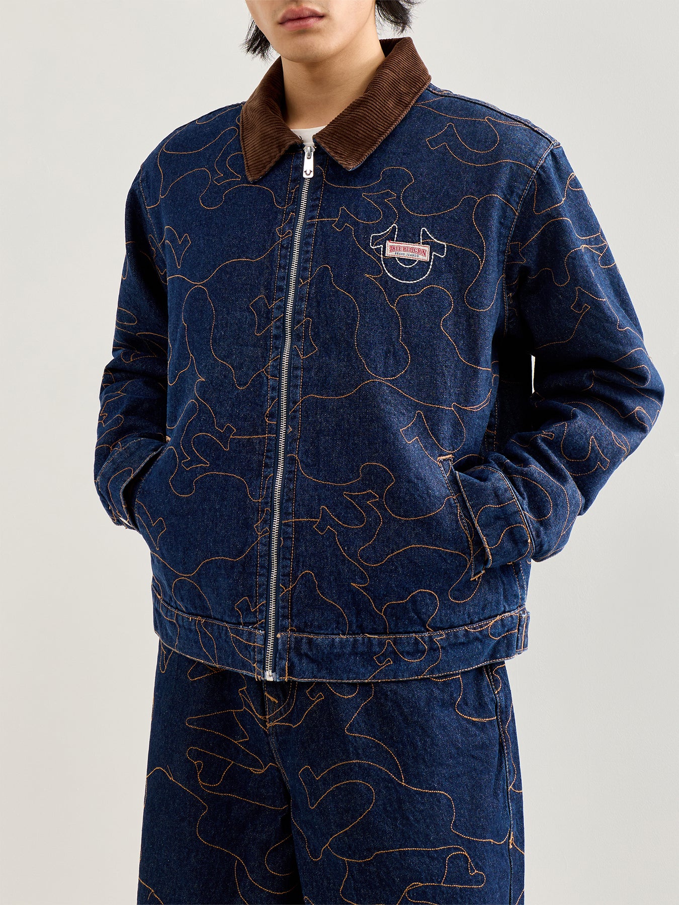 Embroidered Workwear Jacket Navy