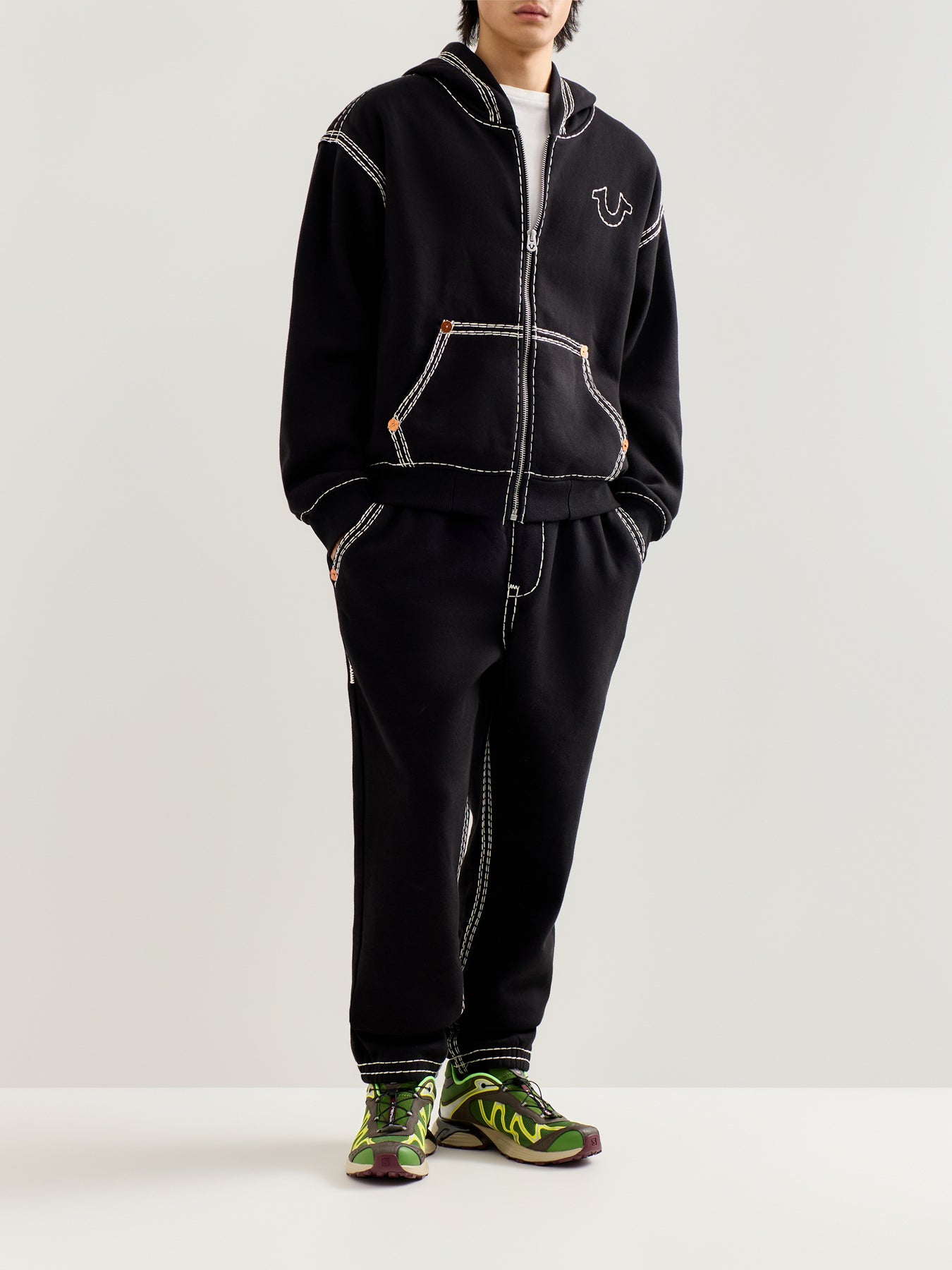 Super Qt Cinched Zip Up Hoodie Black