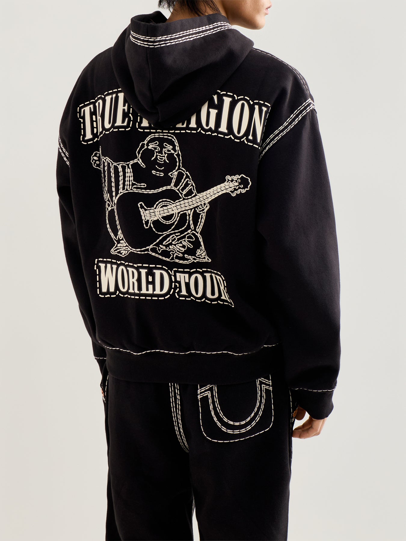 Super Qt Cinched Zip Up Hoodie Black