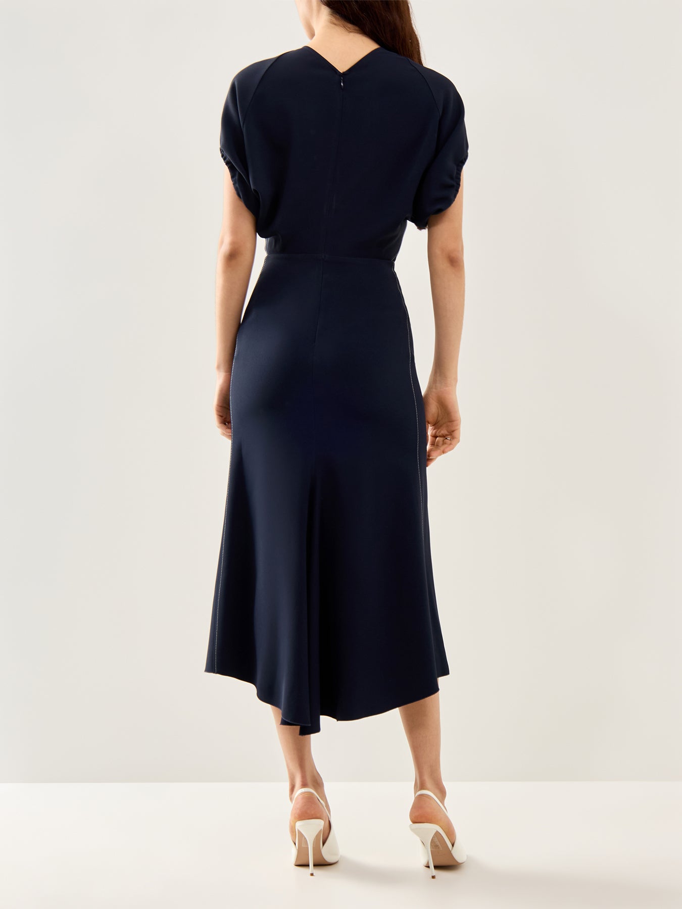 Blouson Detail Midi Dress