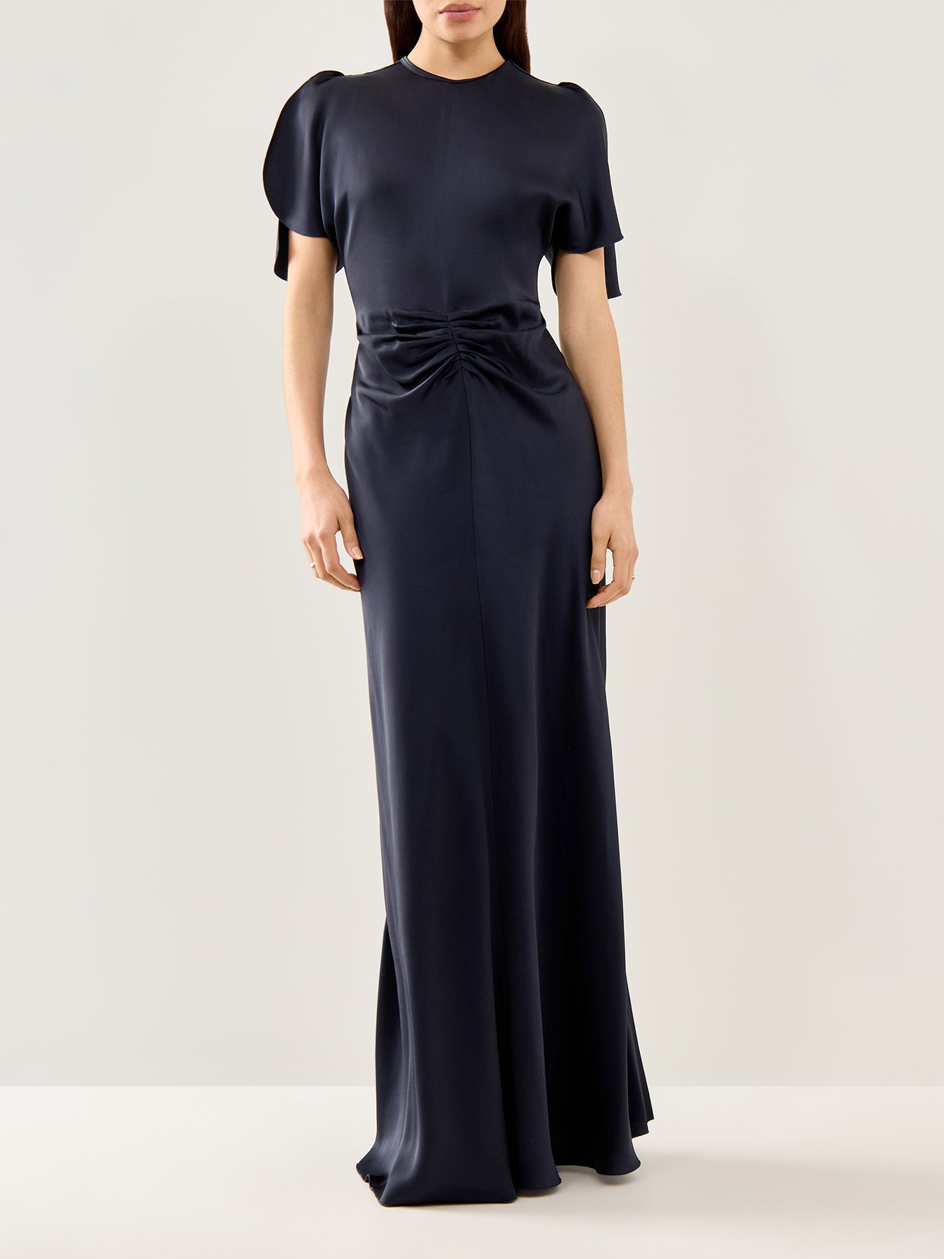 Gathered Waist Floor Length Dress