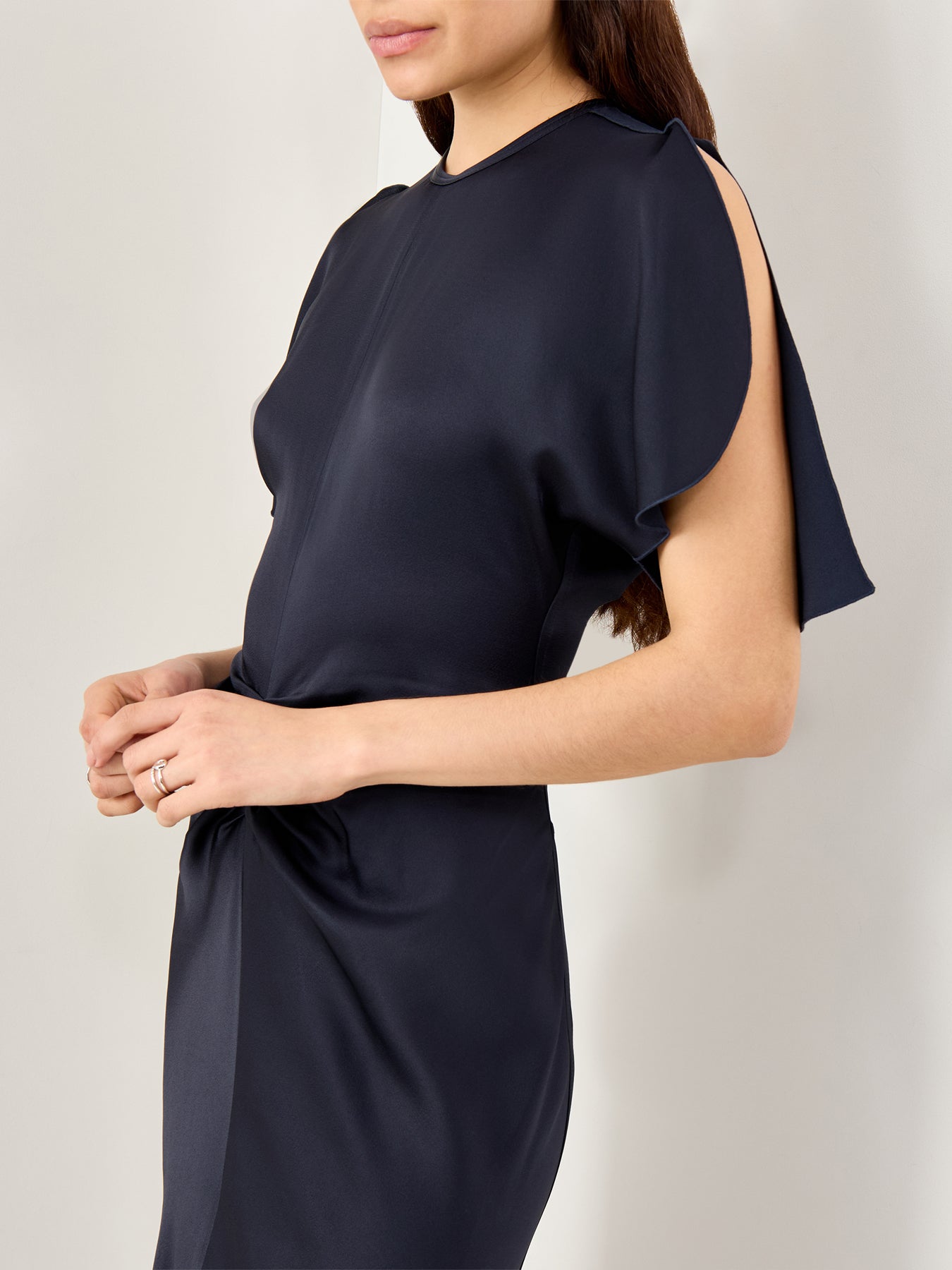 Gathered Waist Floor Length Dress