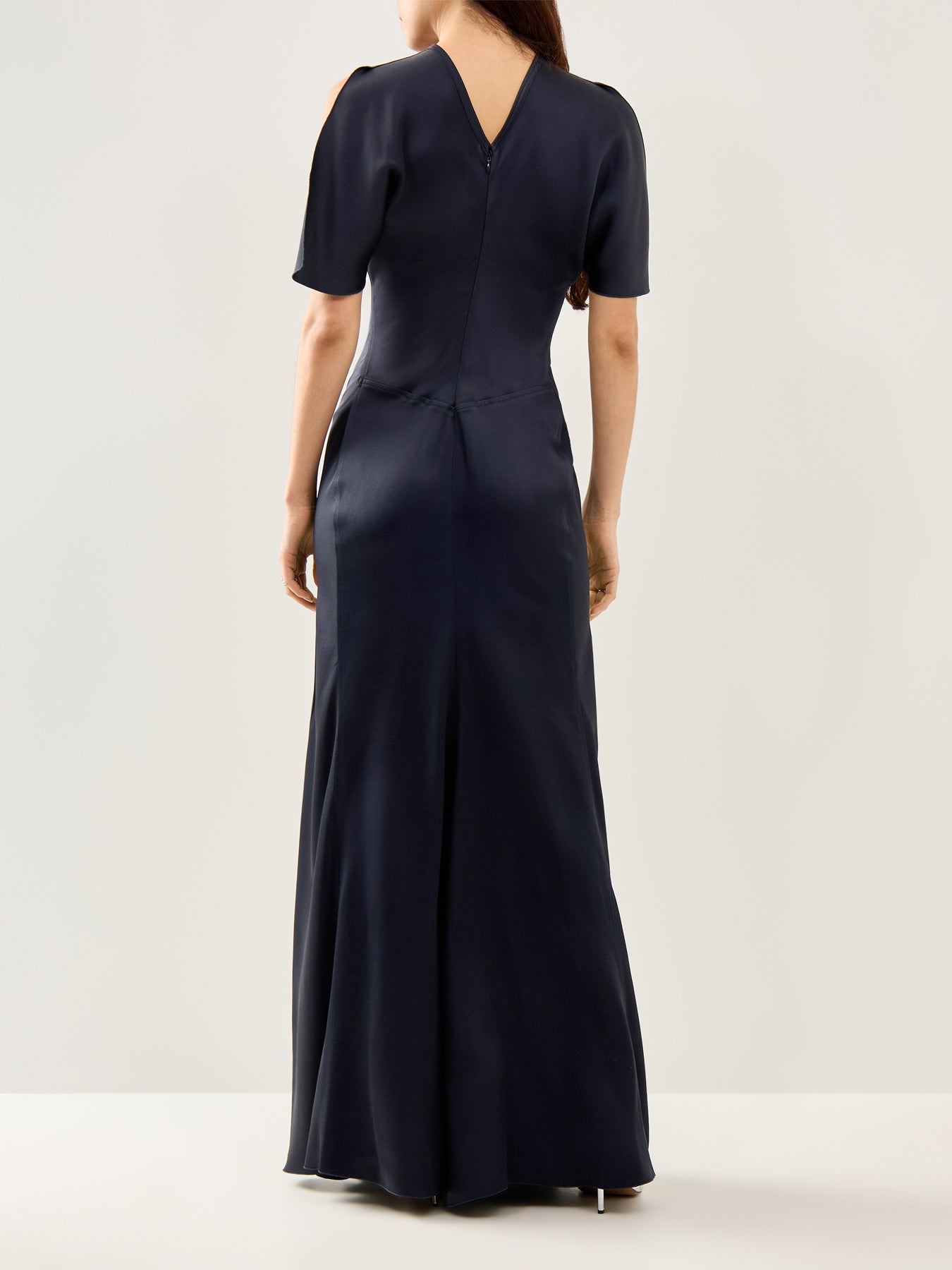 Gathered Waist Floor Length Dress