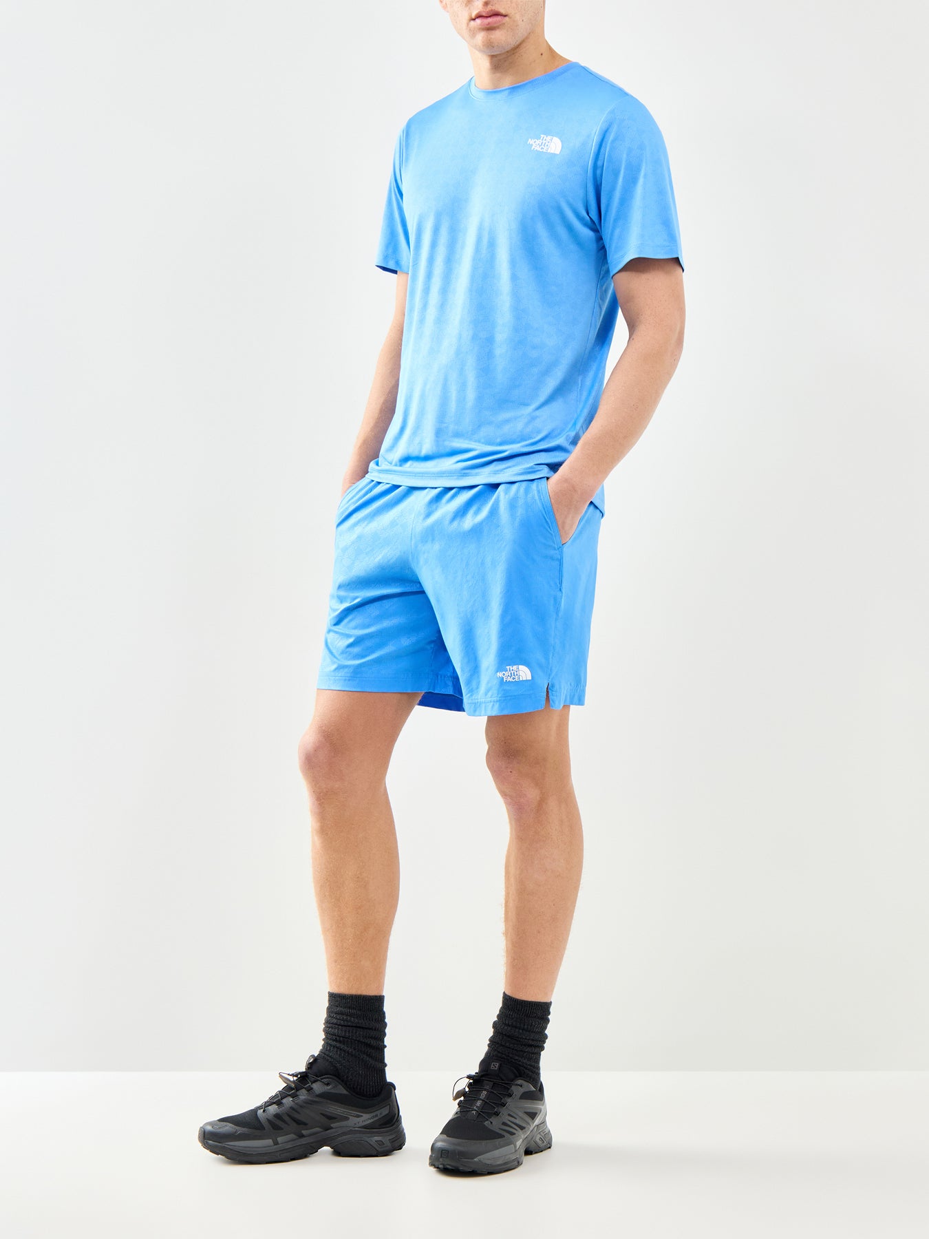 Pentadome Embossed Short Sleeve T-Shirt Blue