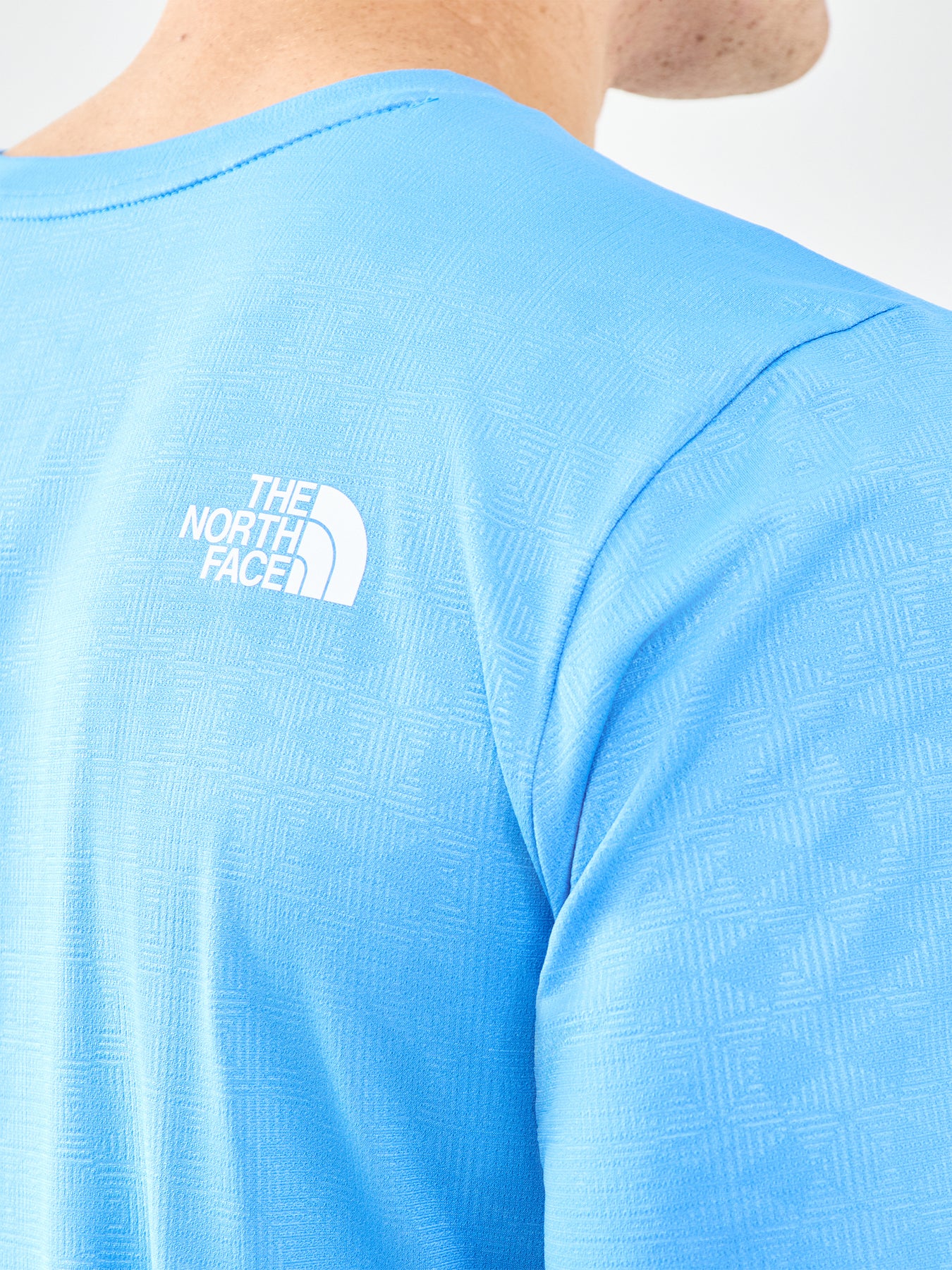 Pentadome Embossed Short Sleeve T-Shirt Blue