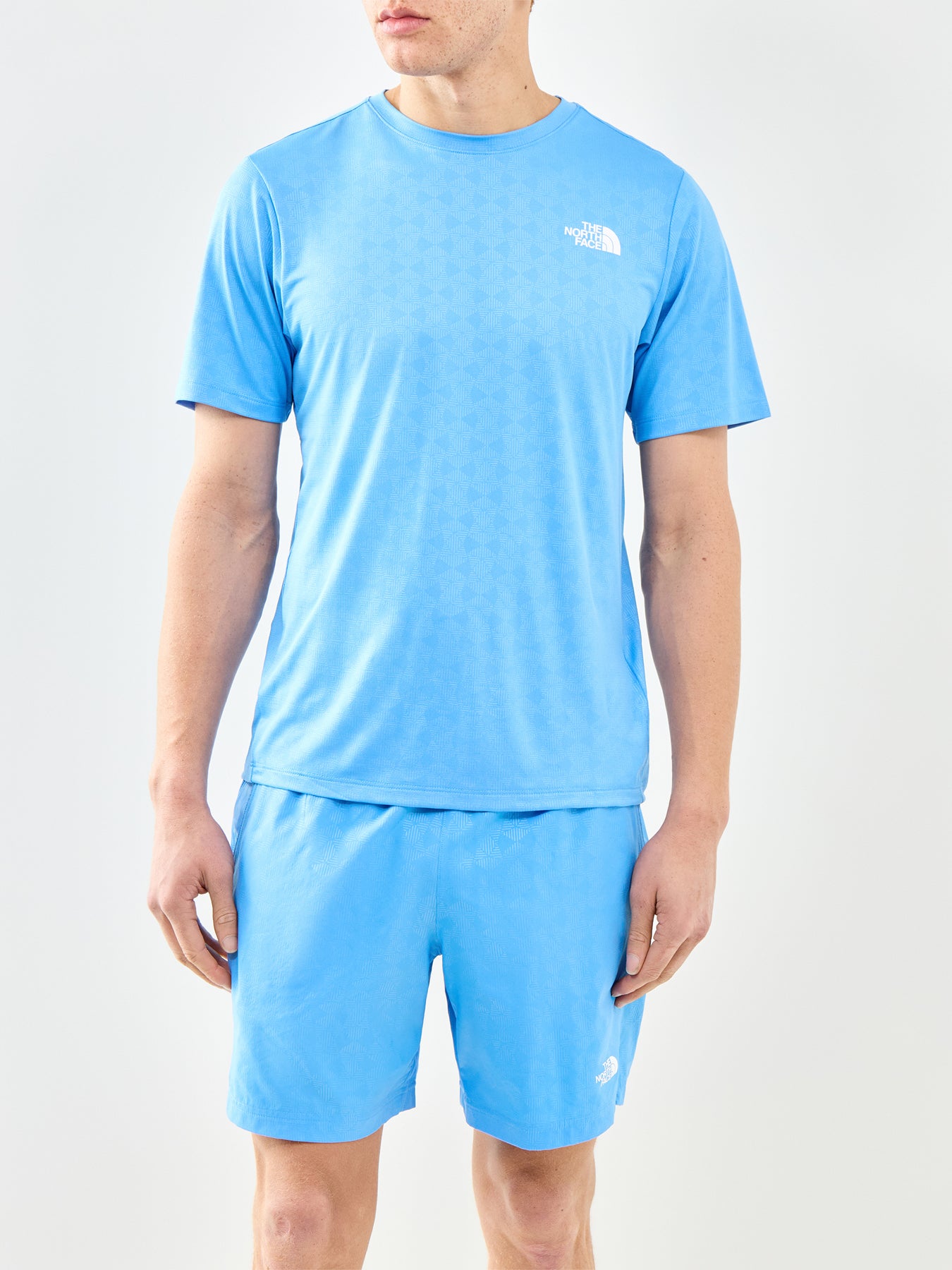 Pentadome Embossed Short Sleeve T-Shirt Blue