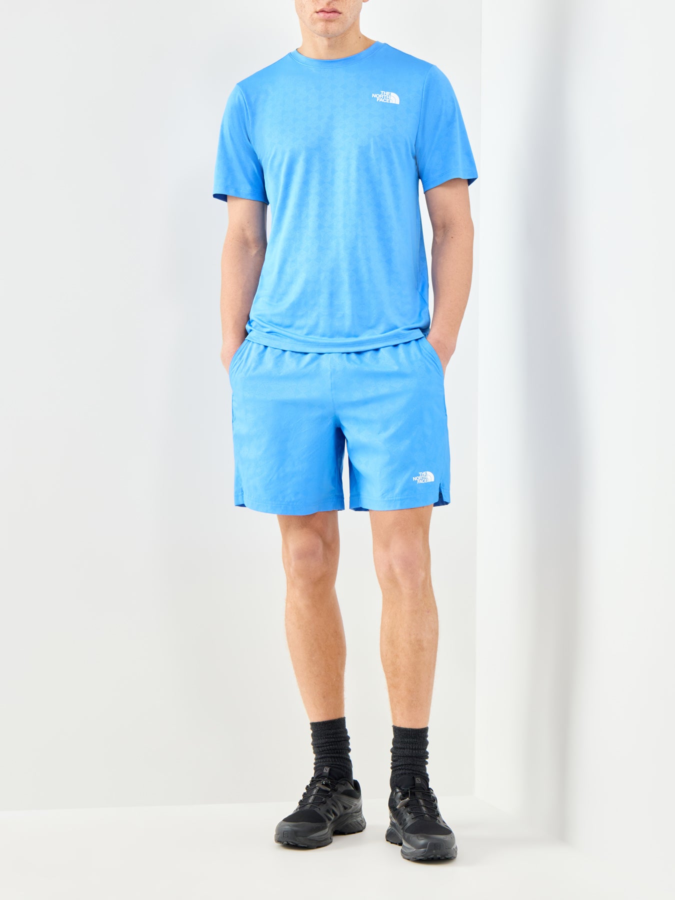 Pentadome Embossed Shorts Blue