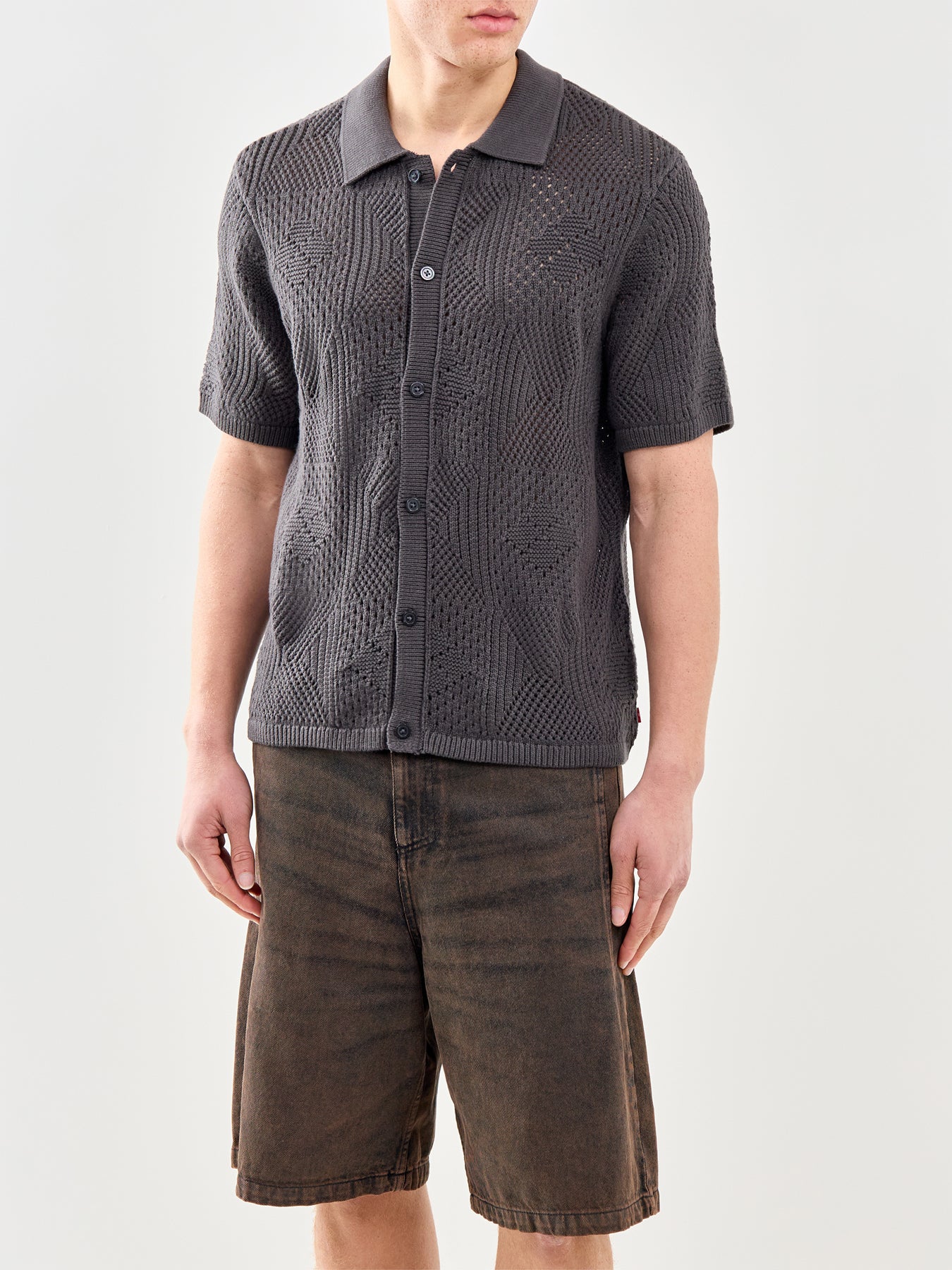 Sweater Camp Short Sleeve Shirt Black