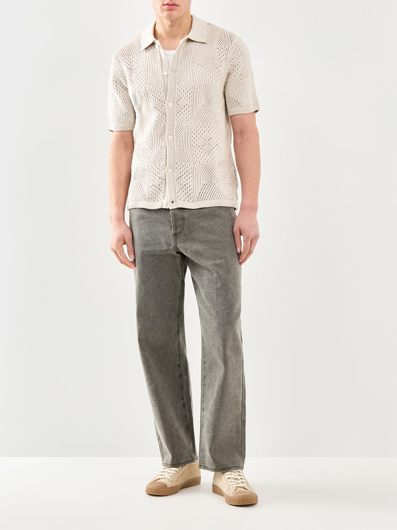 Sweater Camp Short Sleeve Shirt Cream
