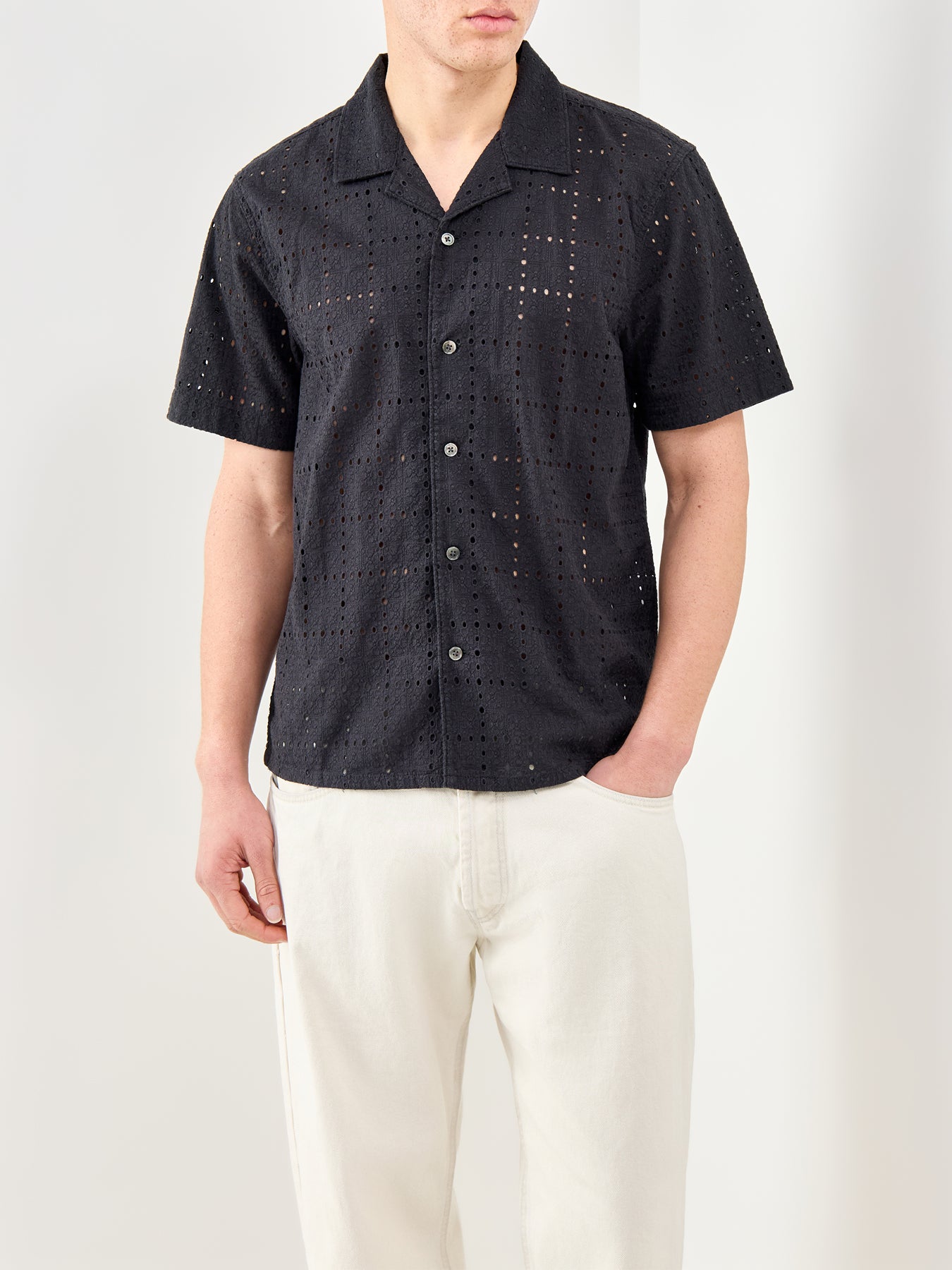 Sunset Camp Short Sleeve Shirt Black