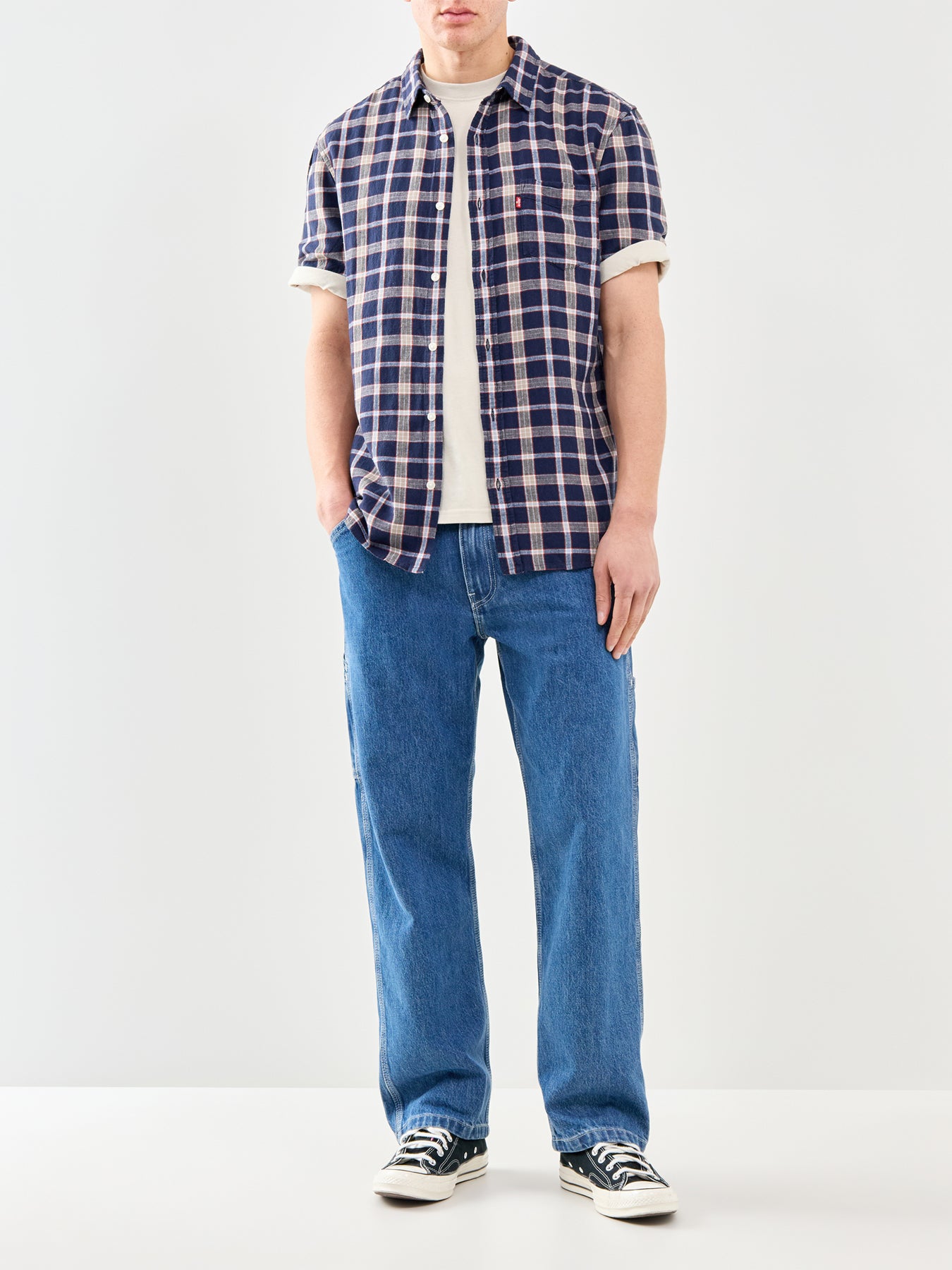 Sunset One Pocket Short Sleeve Shirt Blue