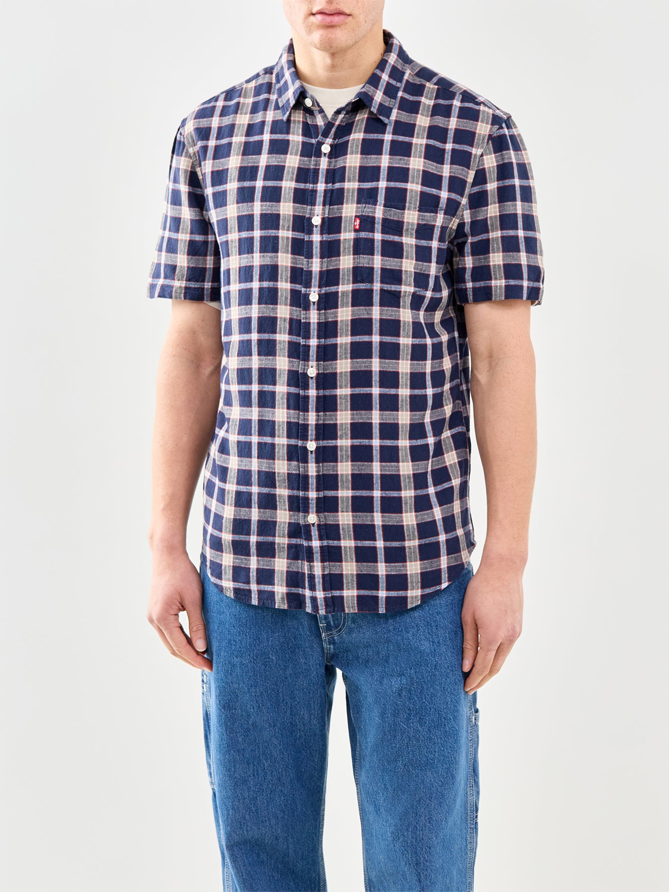 Sunset One Pocket Short Sleeve Shirt Blue