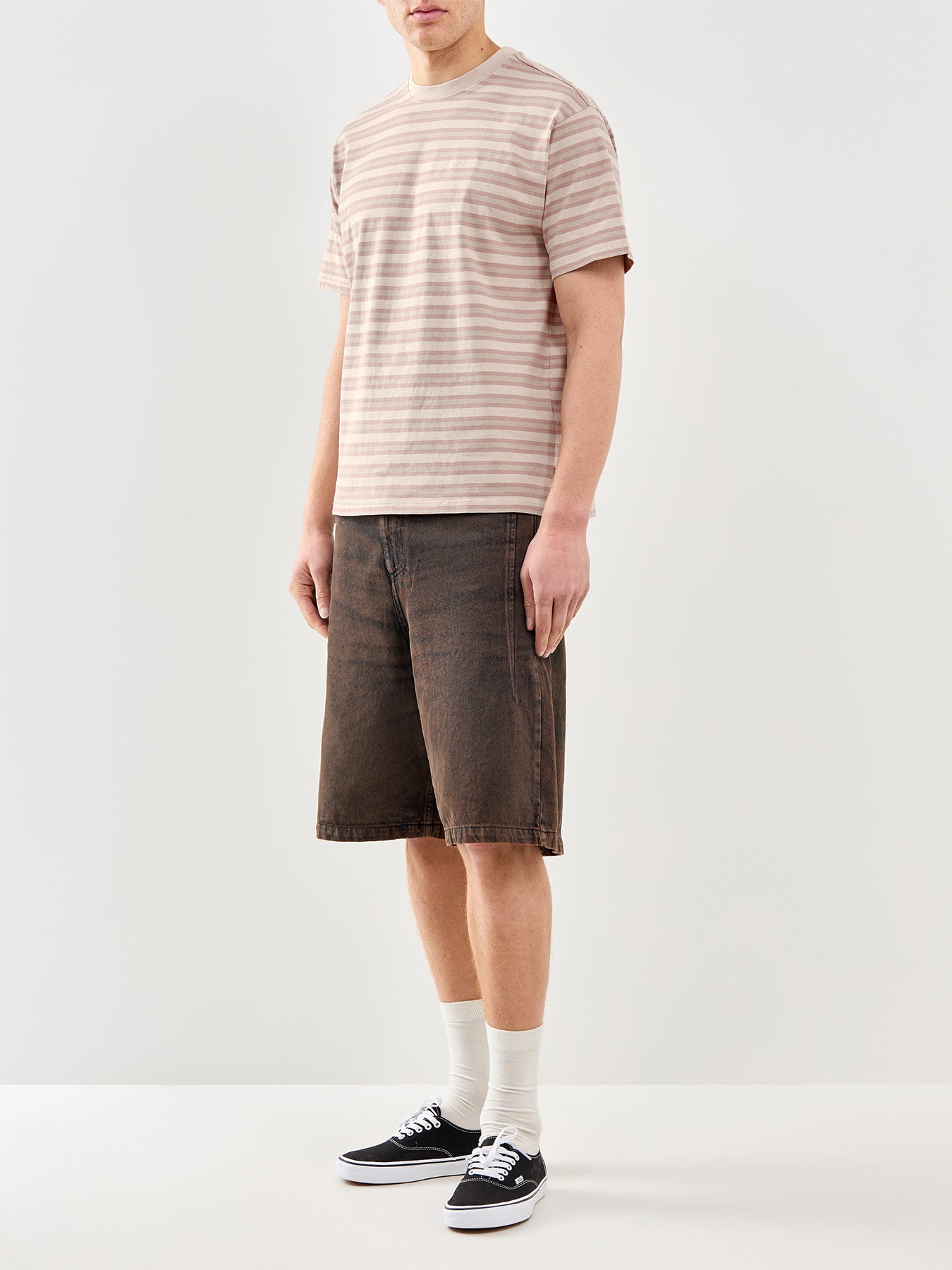 Red Tab Stripe T-Shirt Pink