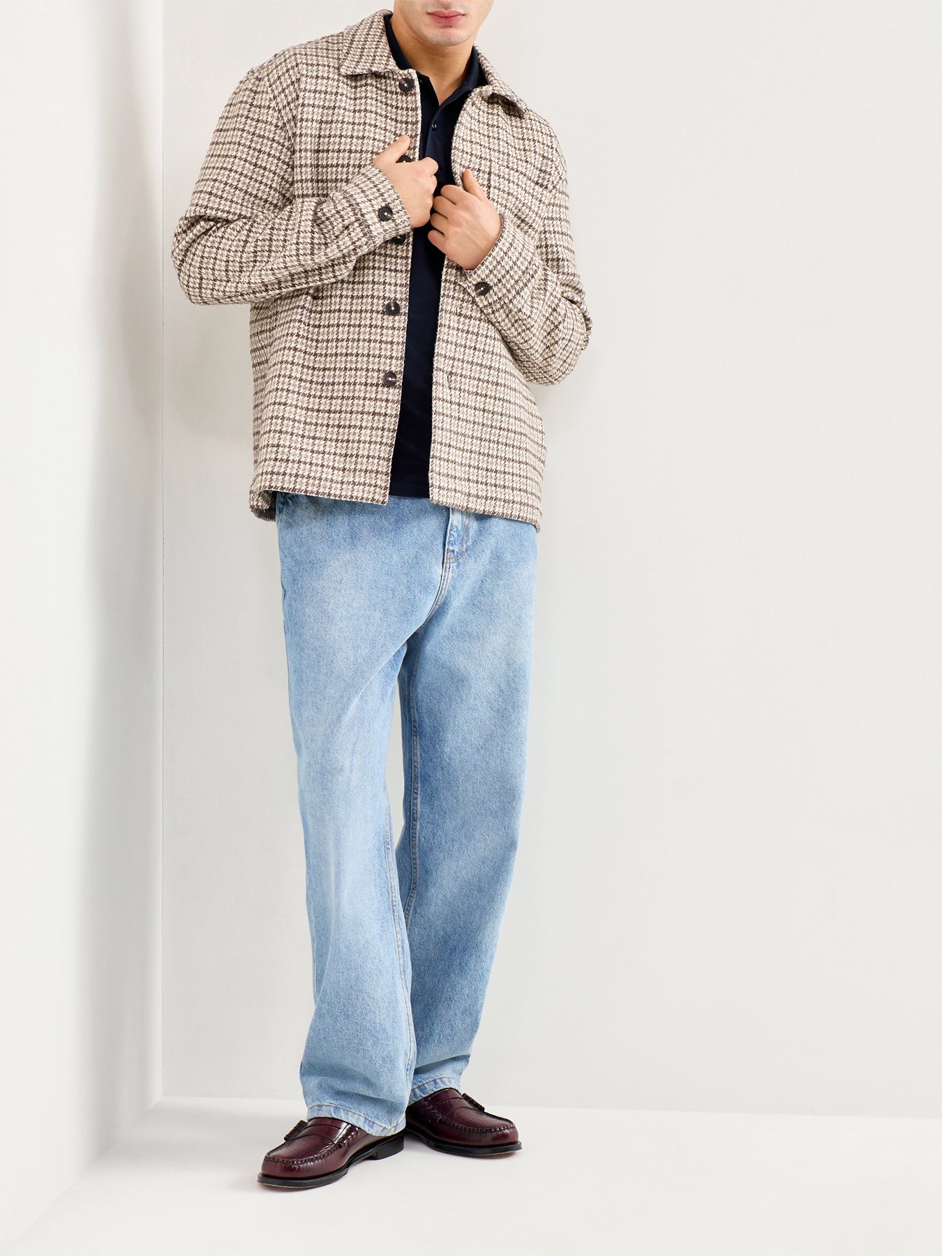 Wool Blend Undyed Overshirt Multi