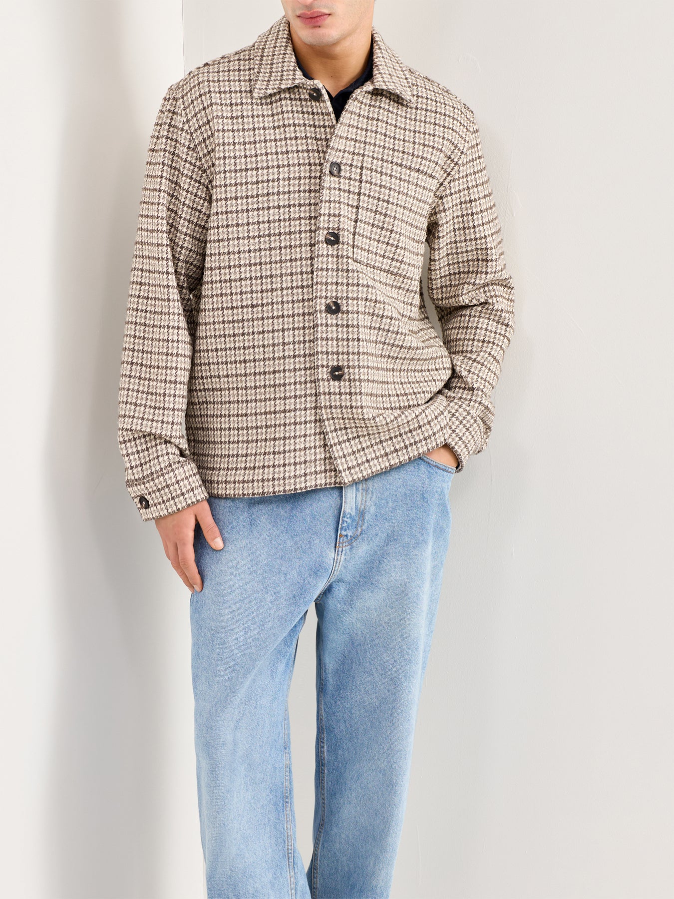 Wool Blend Undyed Overshirt Multi