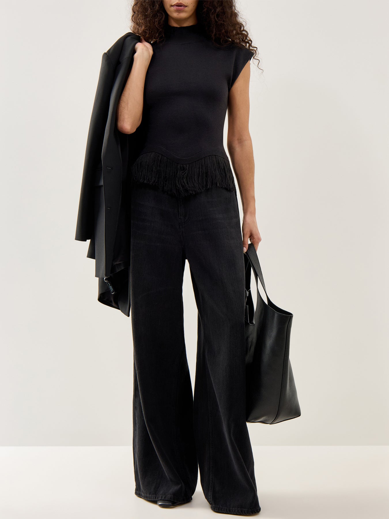 Orlendina Fringe Top Black