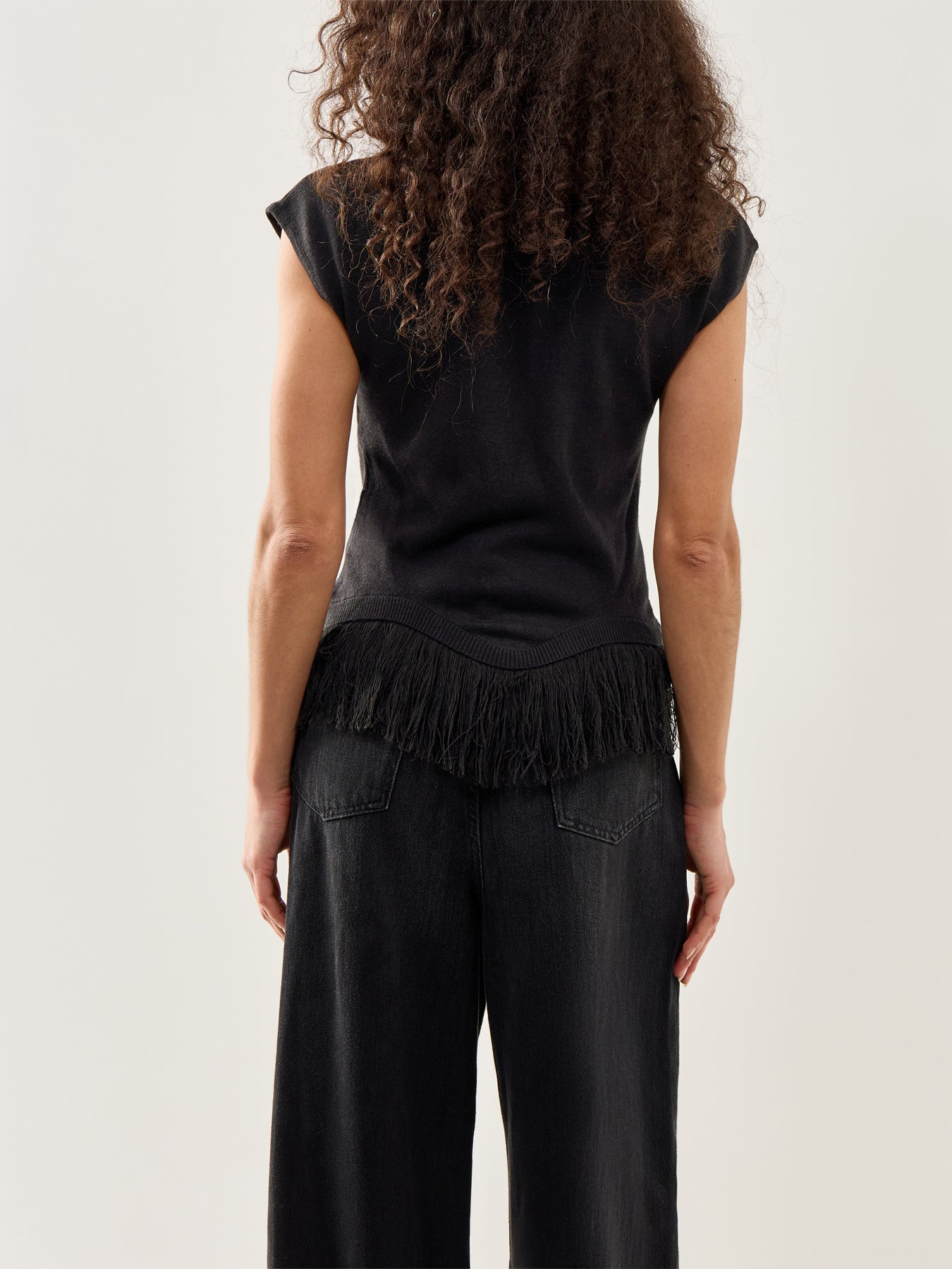 Orlendina Fringe Top Black