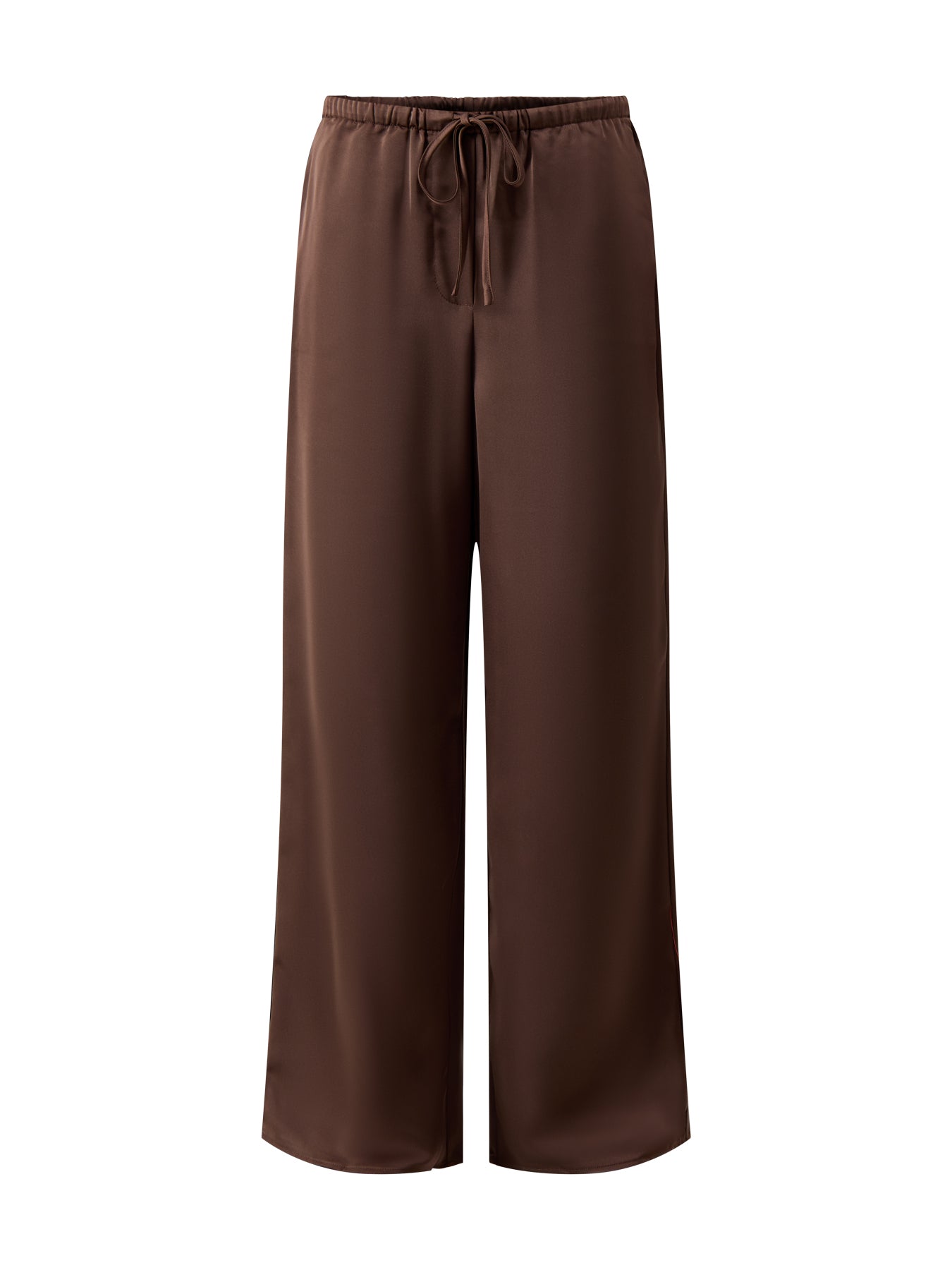 Breya Drawstring Satin Trouser Bronze