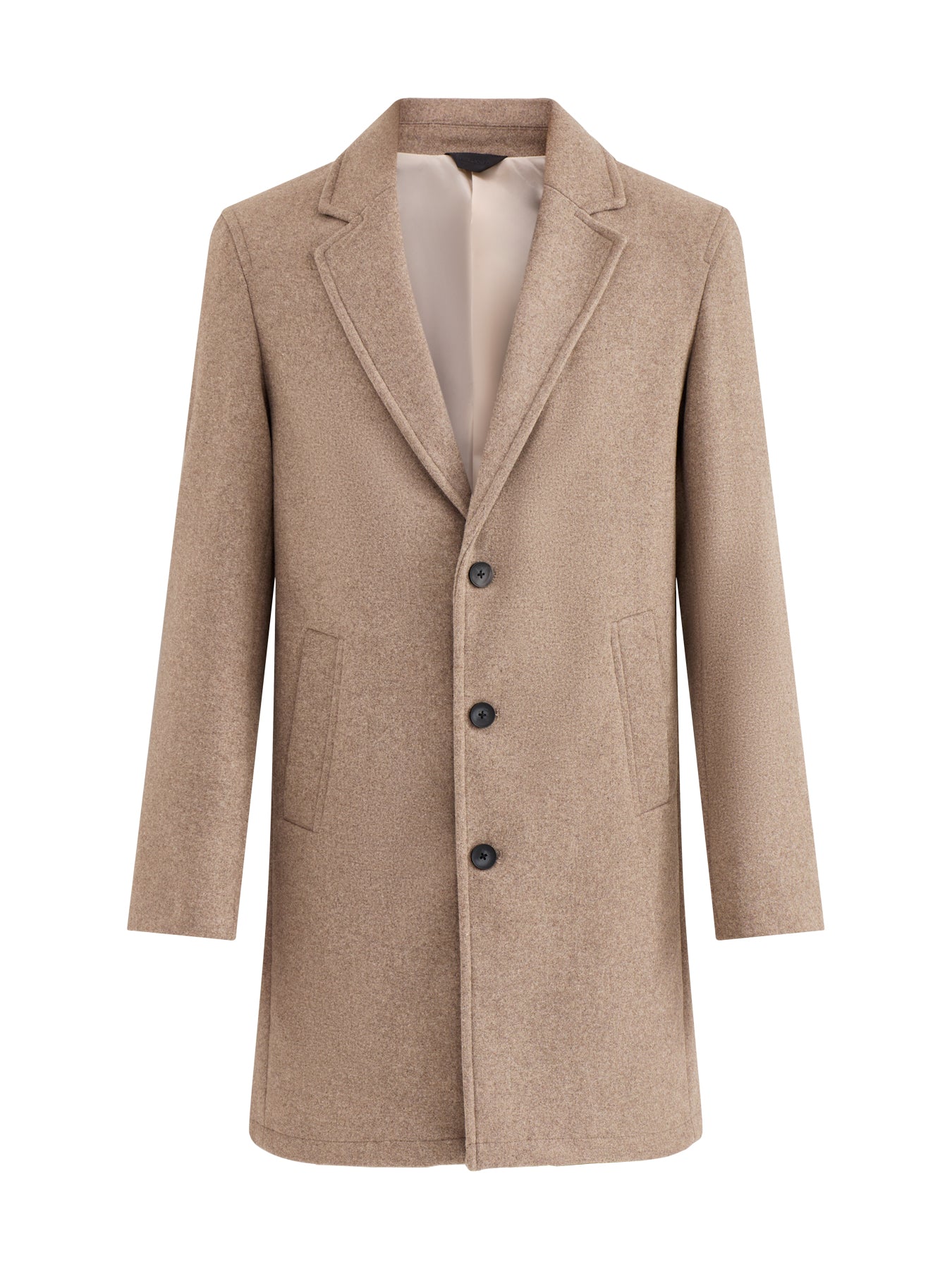 Wool Blend Overcoat Beige