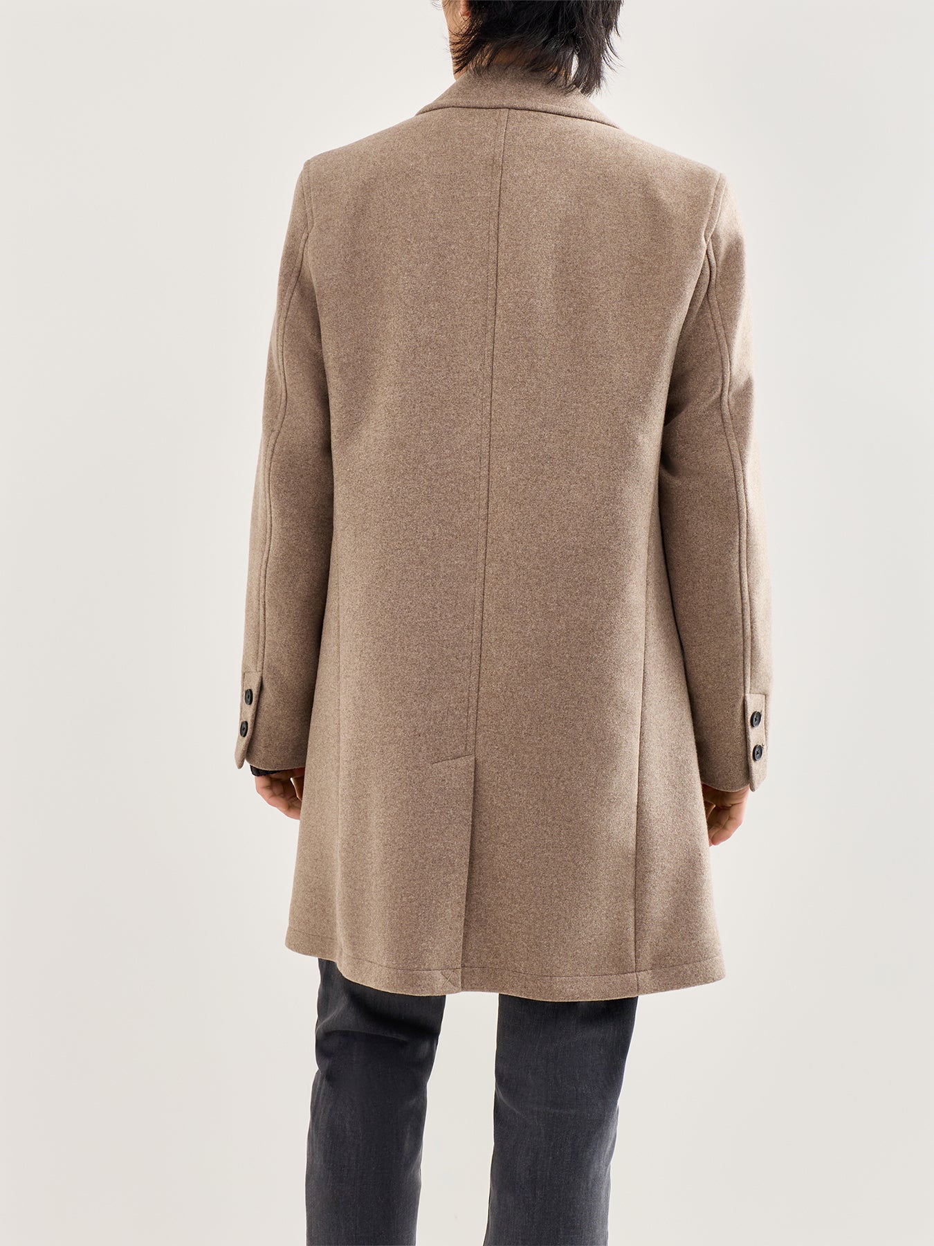 Wool Blend Overcoat Beige