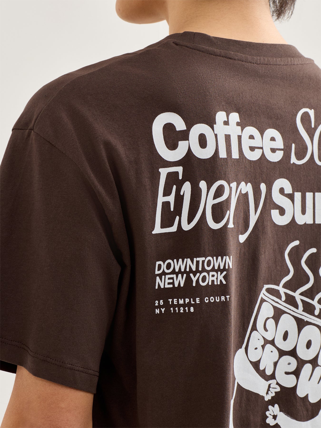 Jorcoffee Short Sleeve Crew Neck T Shirt Brown