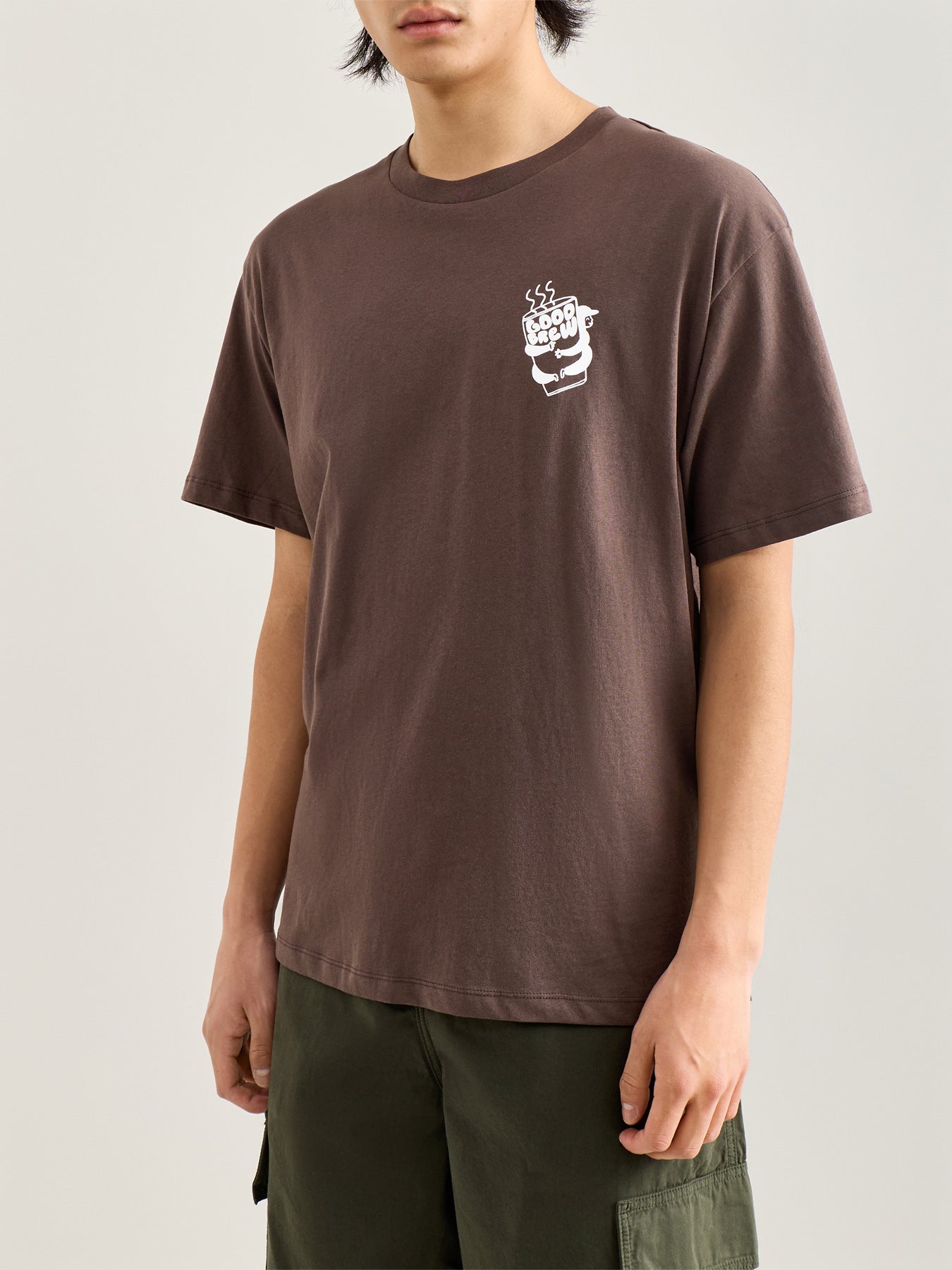 Jorcoffee Short Sleeve Crew Neck T Shirt Brown