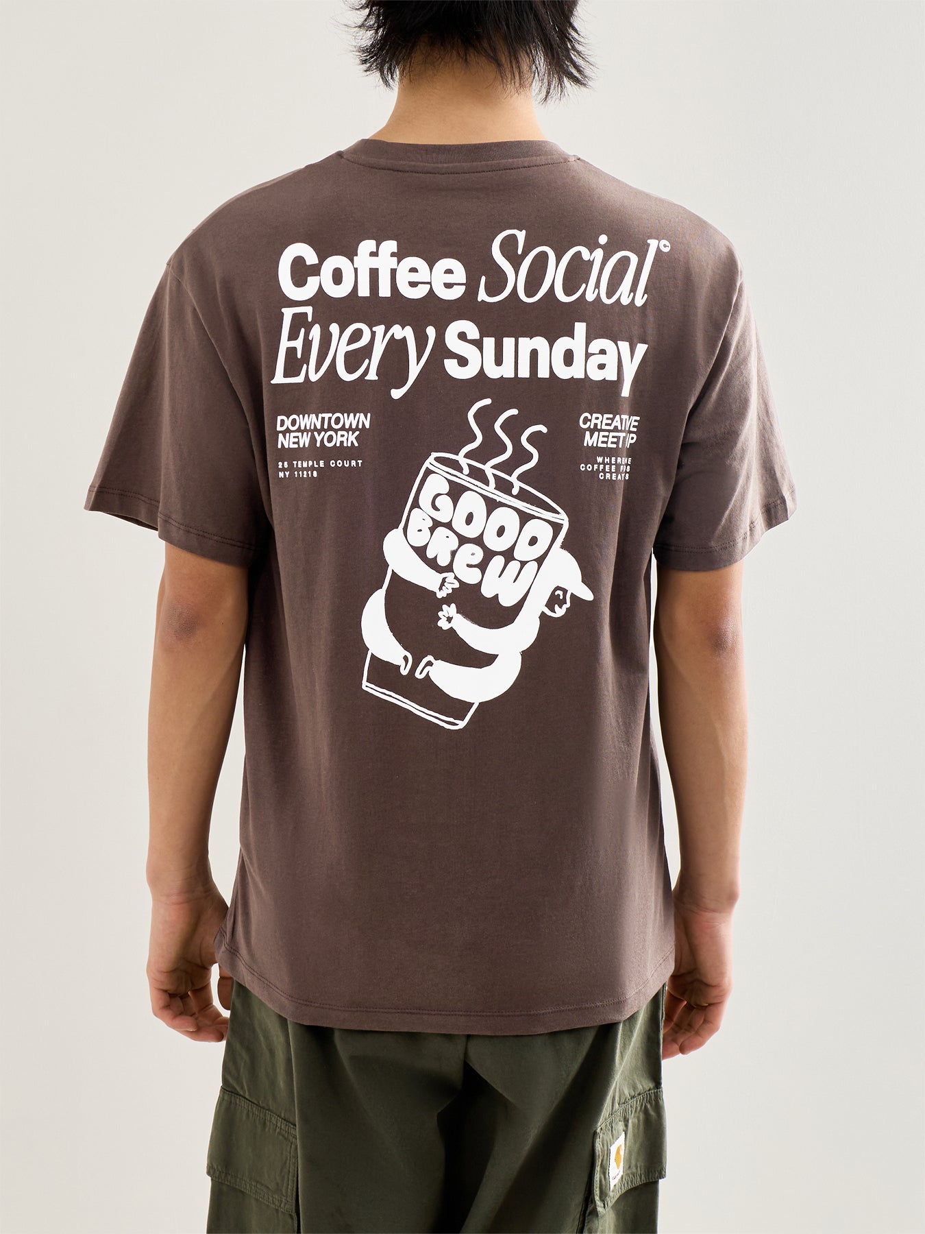 Jorcoffee Short Sleeve Crew Neck T Shirt Brown