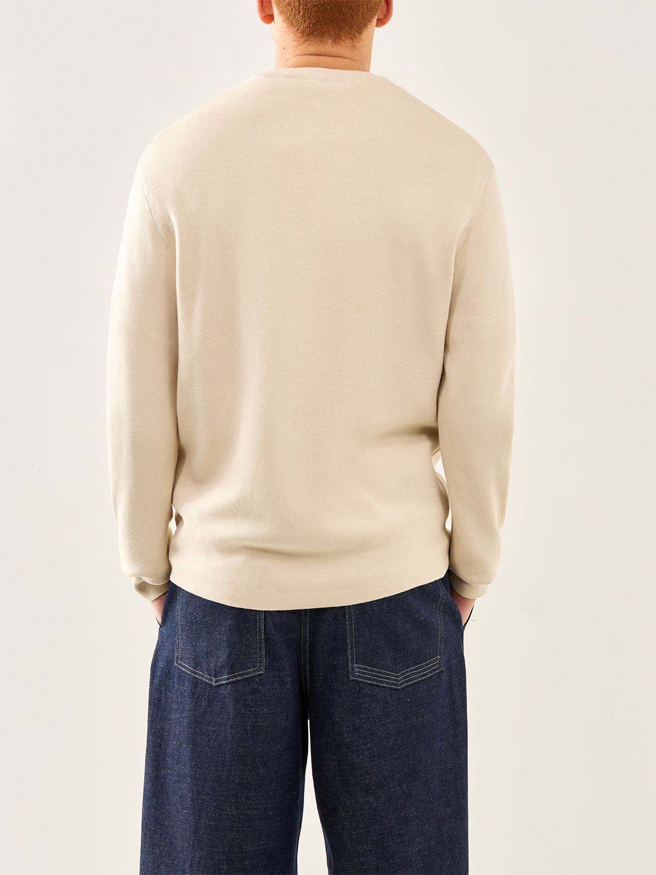 Relaxed Crew Neck Sweatshirt Cream