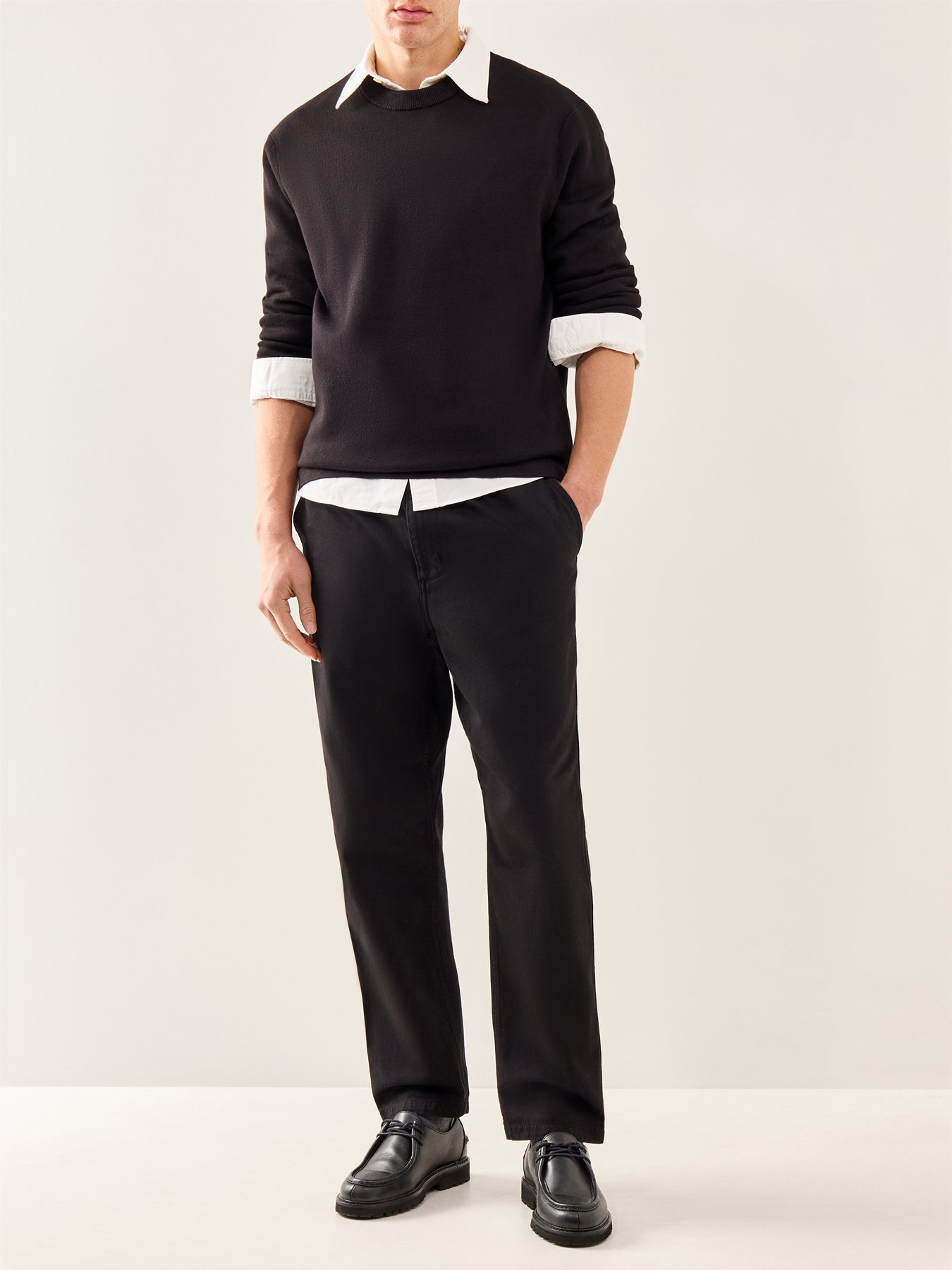 Teller Relaxed Crew Neck Sweatshirt Black