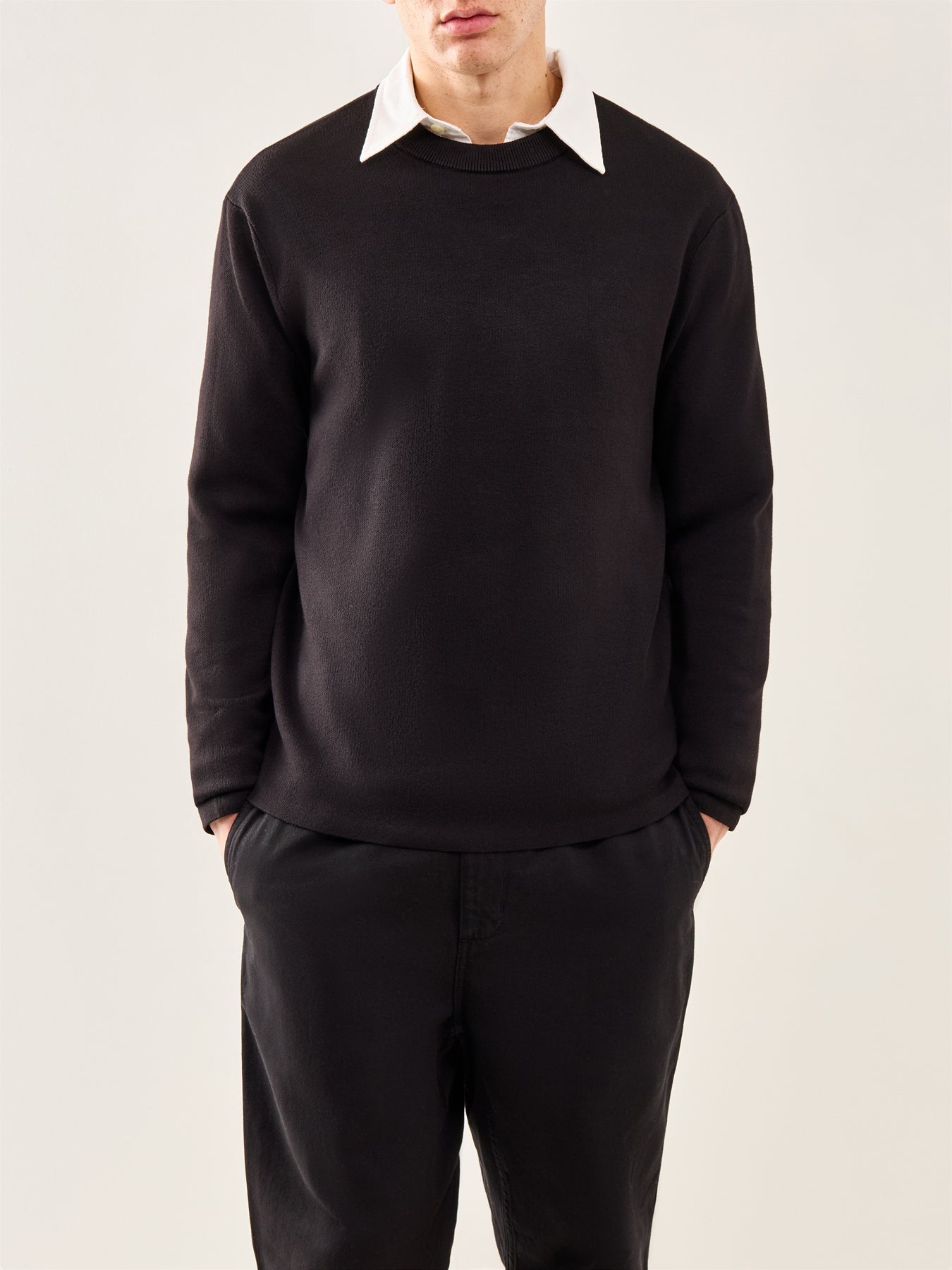 Teller Relaxed Crew Neck Sweatshirt Black
