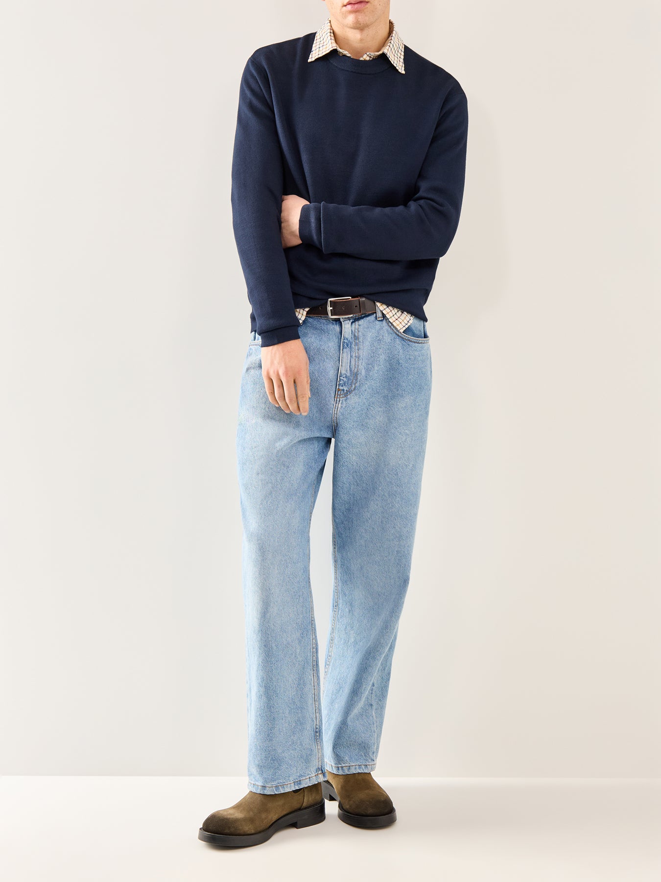 Teller Relaxed Crew Neck Sweatshirt Navy