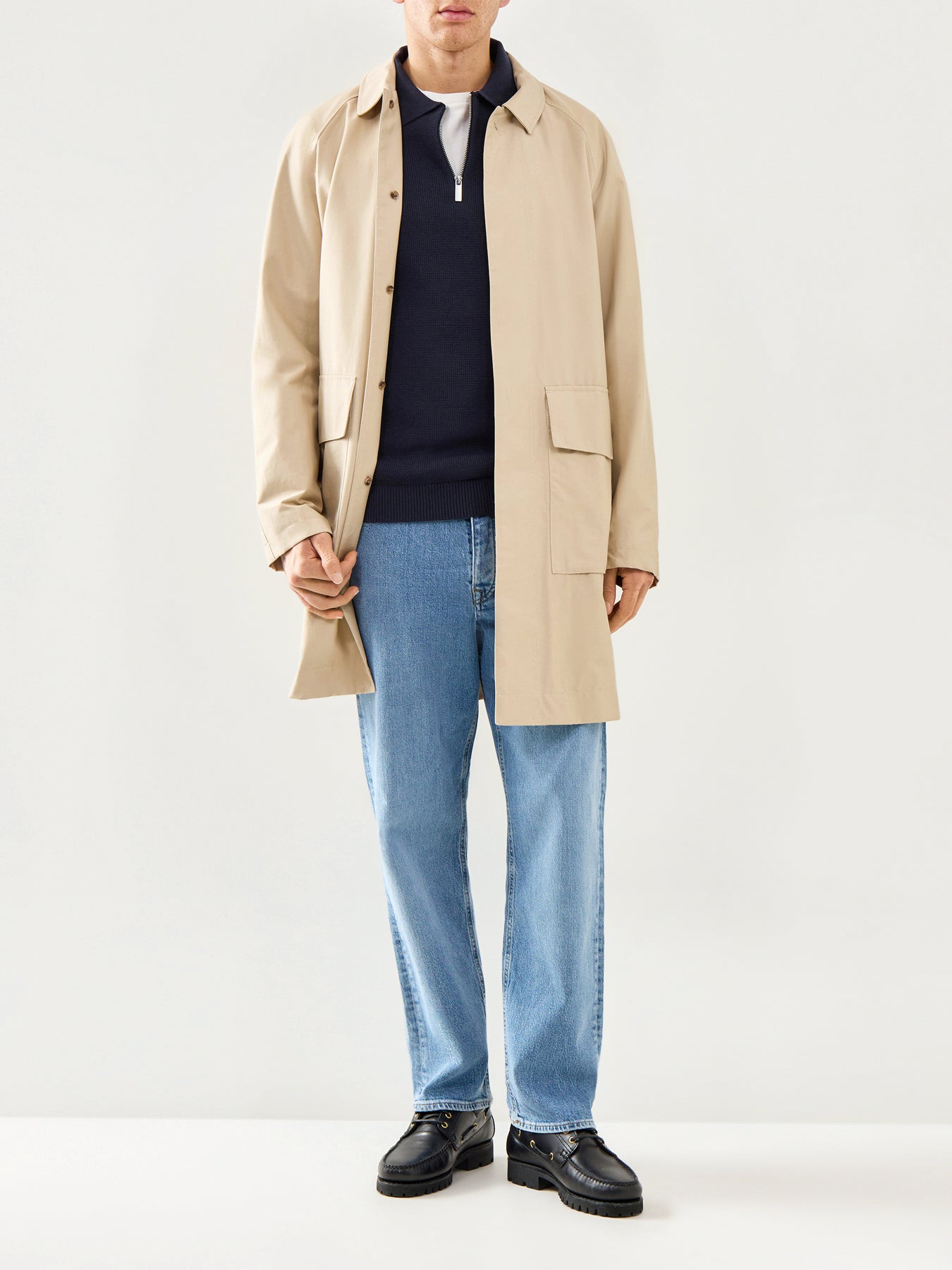 Knit Half Zip Polo Navy