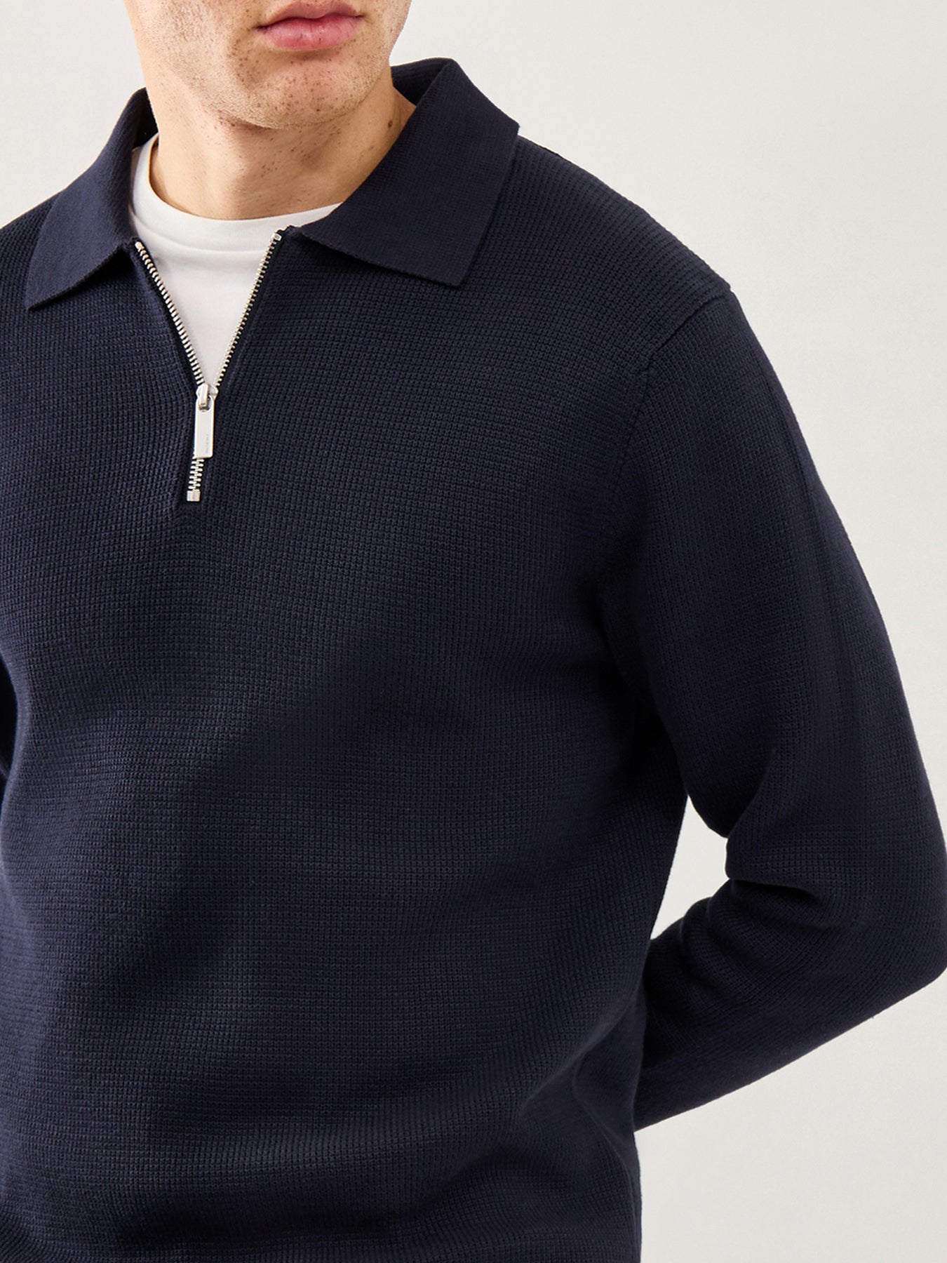 Knit Half Zip Polo Navy