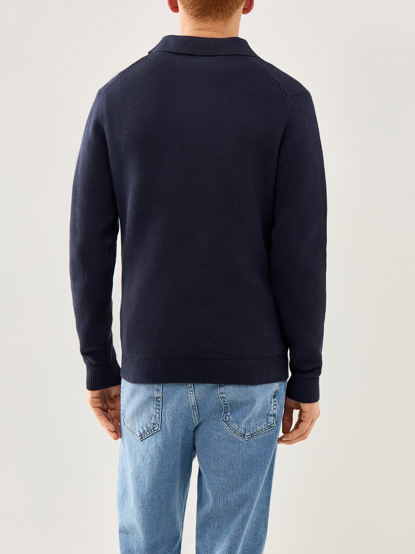 Knit Half Zip Polo Navy