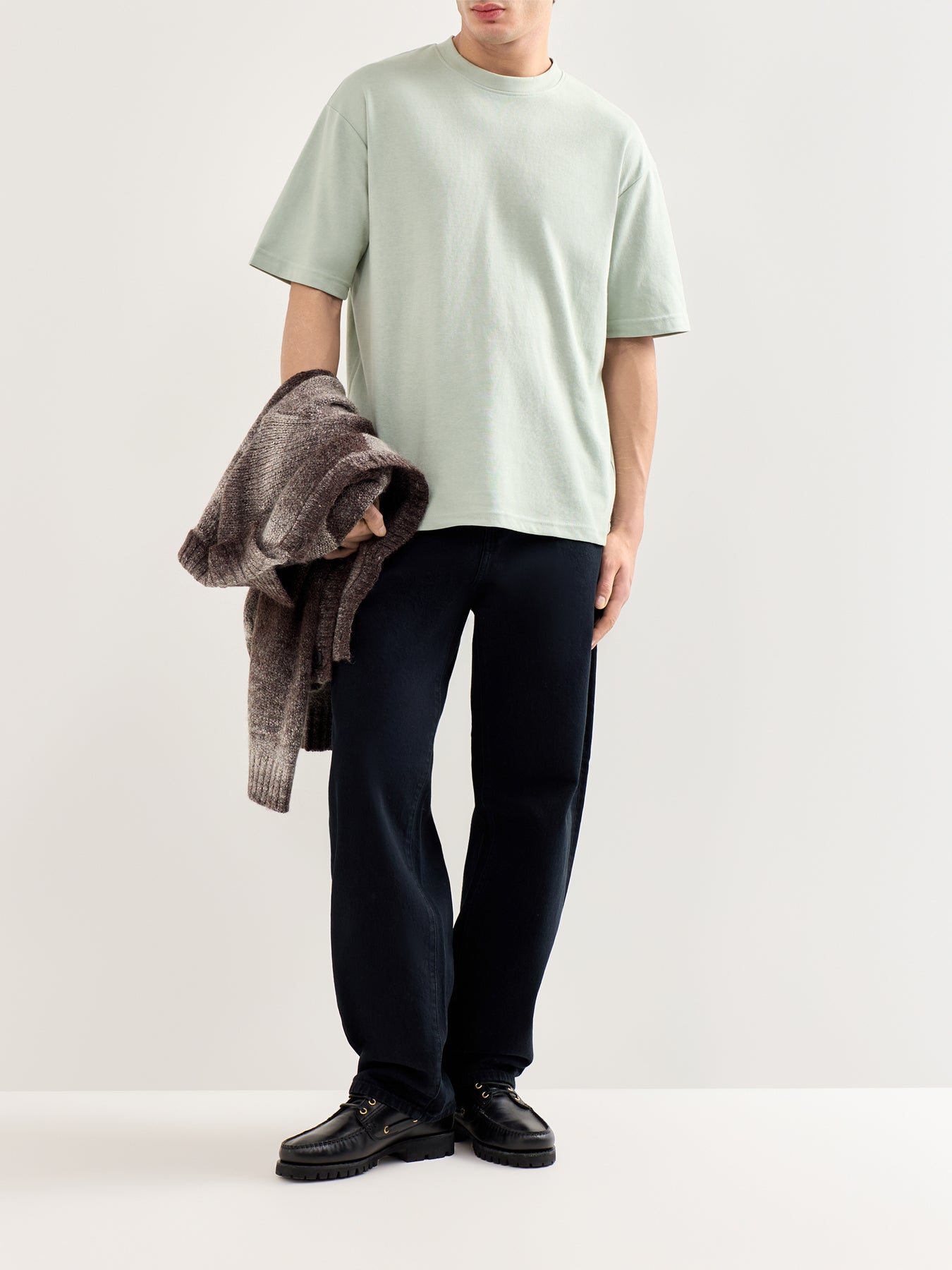 Slhlooseoscar Short Sleeve O-Neck Tee Grey