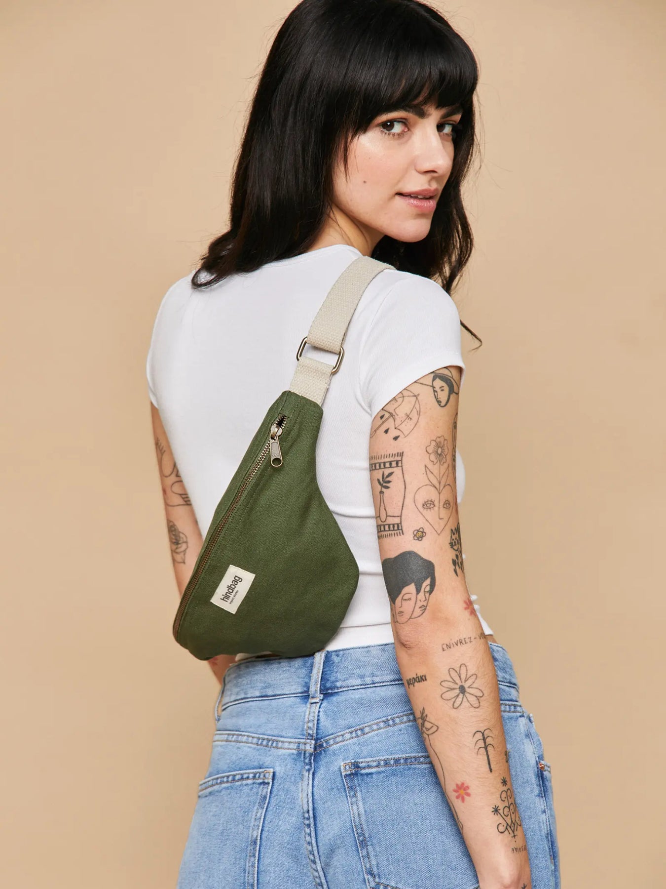 Olivia Canvas Shoulder Bag Olive