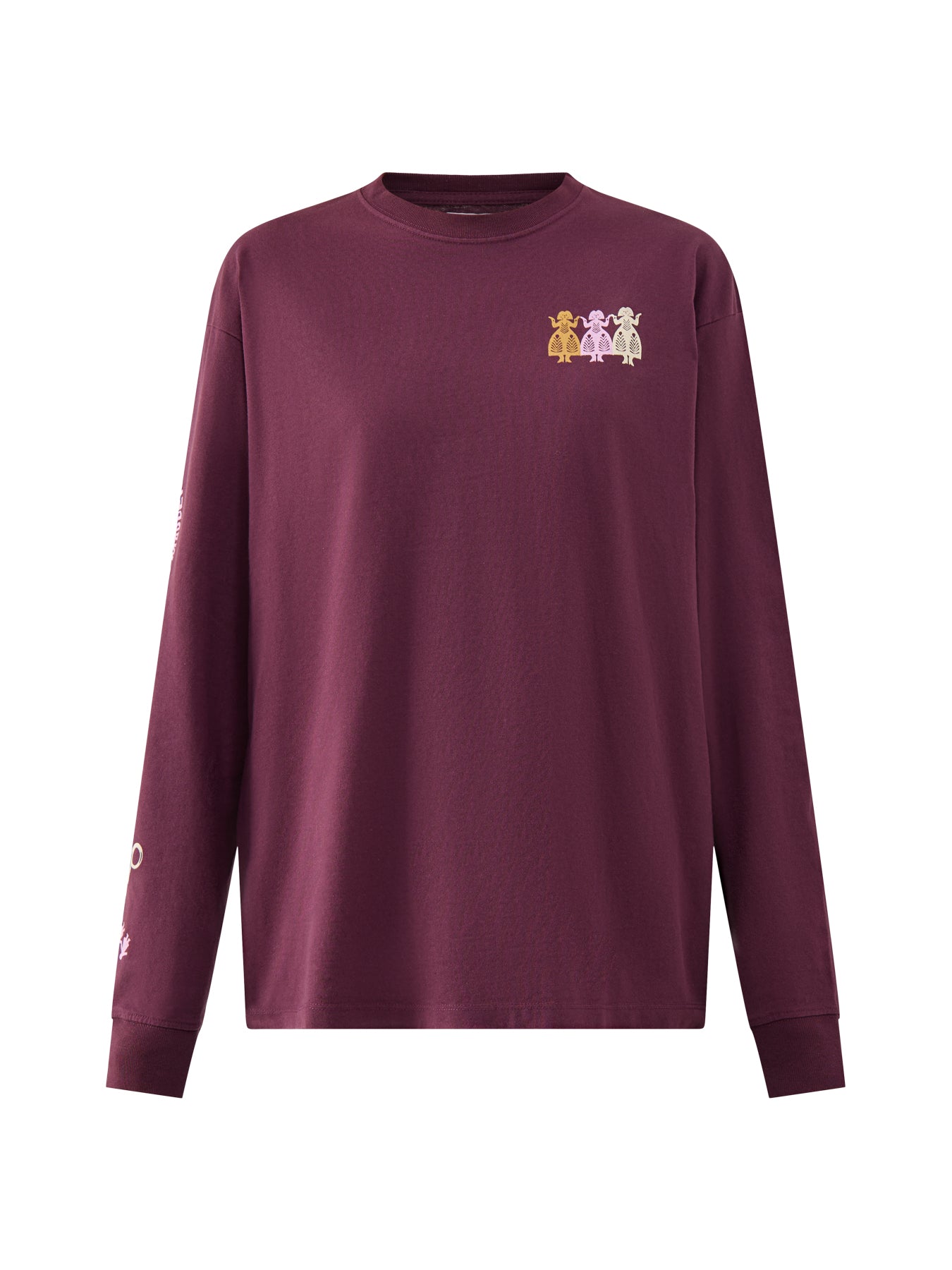 Paper Cut Gals Long Sleeve Tee Burgundy