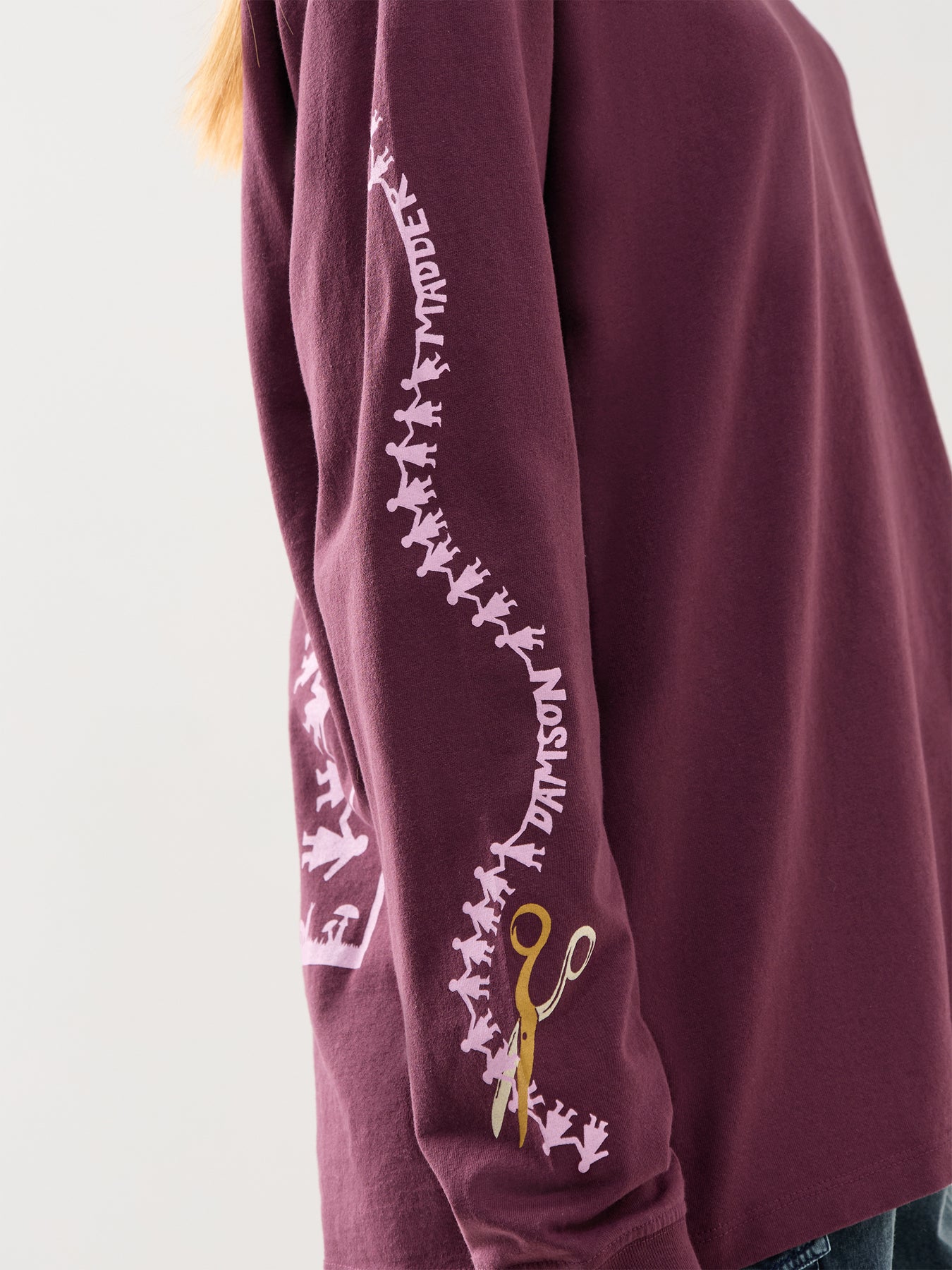 Paper Cut Gals Long Sleeve Tee Burgundy