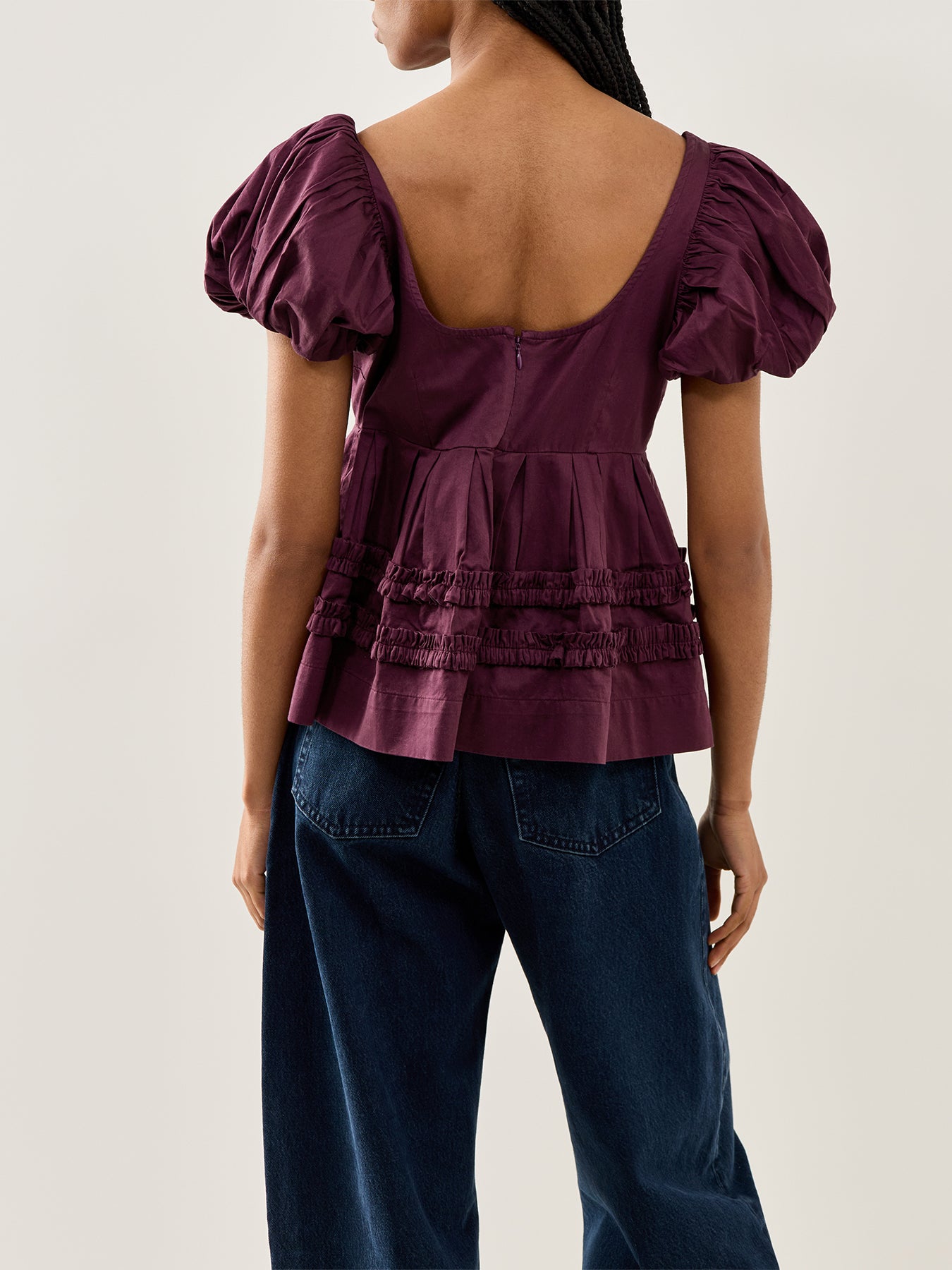 Joy Ruffle Detail Blouse Burgundy
