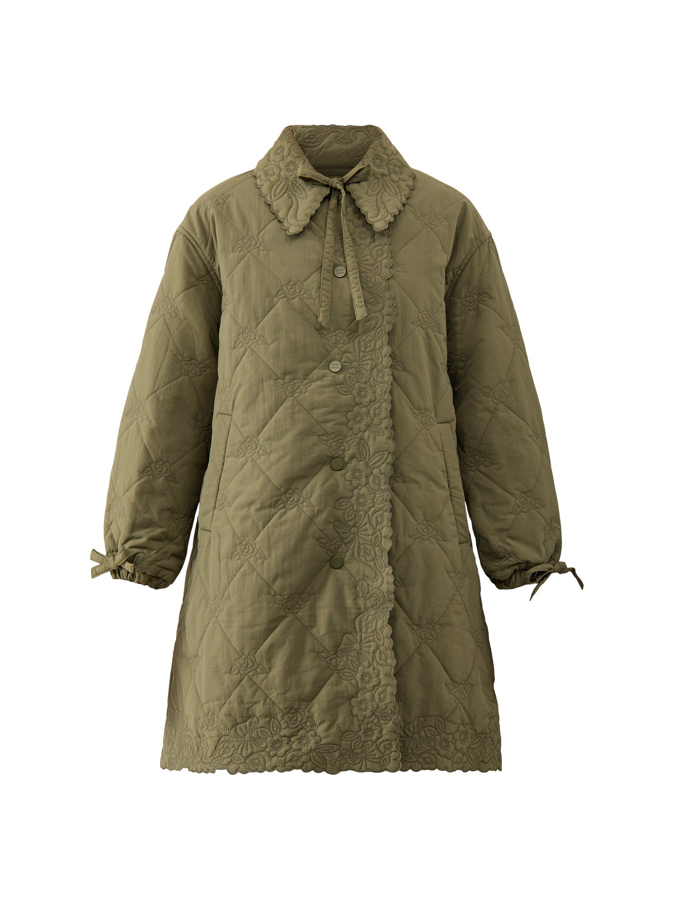 Avery Quilted Coat Green