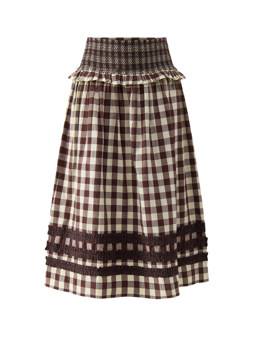 Ava Ruffle Midi Skirt Black